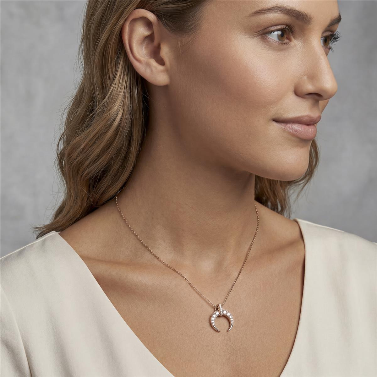 Collana in lega di metallo e zircone brillante con finitura in oro rosa 18k - Cali