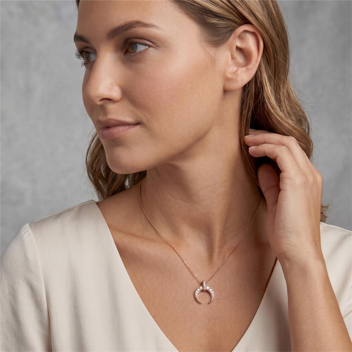Collana in lega di metallo e zircone brillante con finitura in oro rosa 18k - Cali