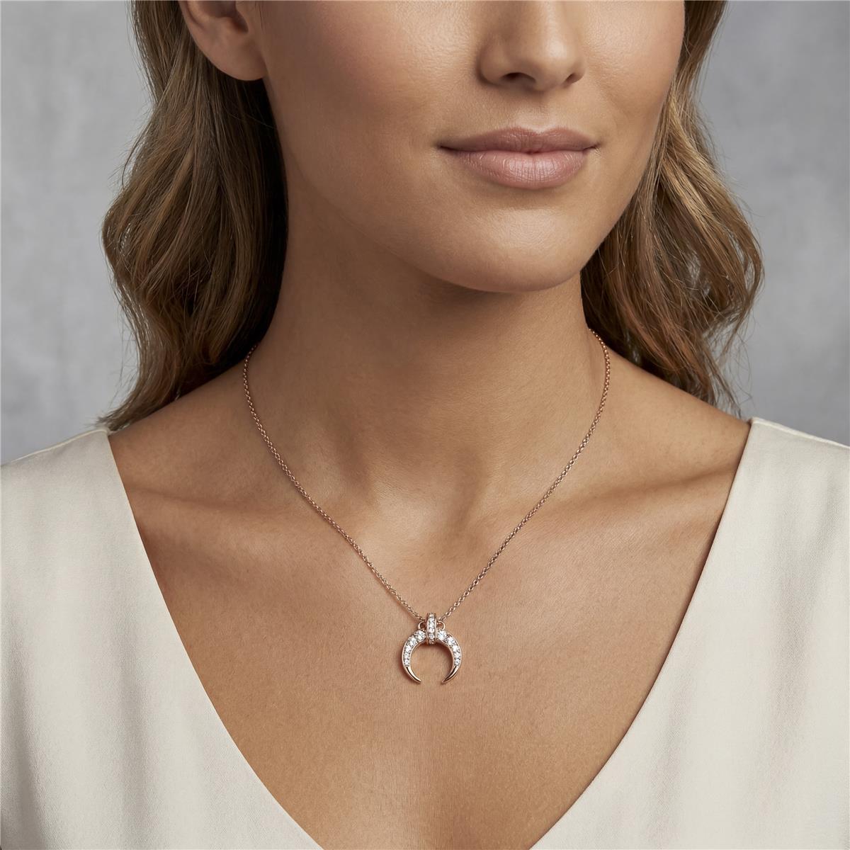 Collana in lega di metallo e zircone brillante con finitura in oro rosa 18k - Cali