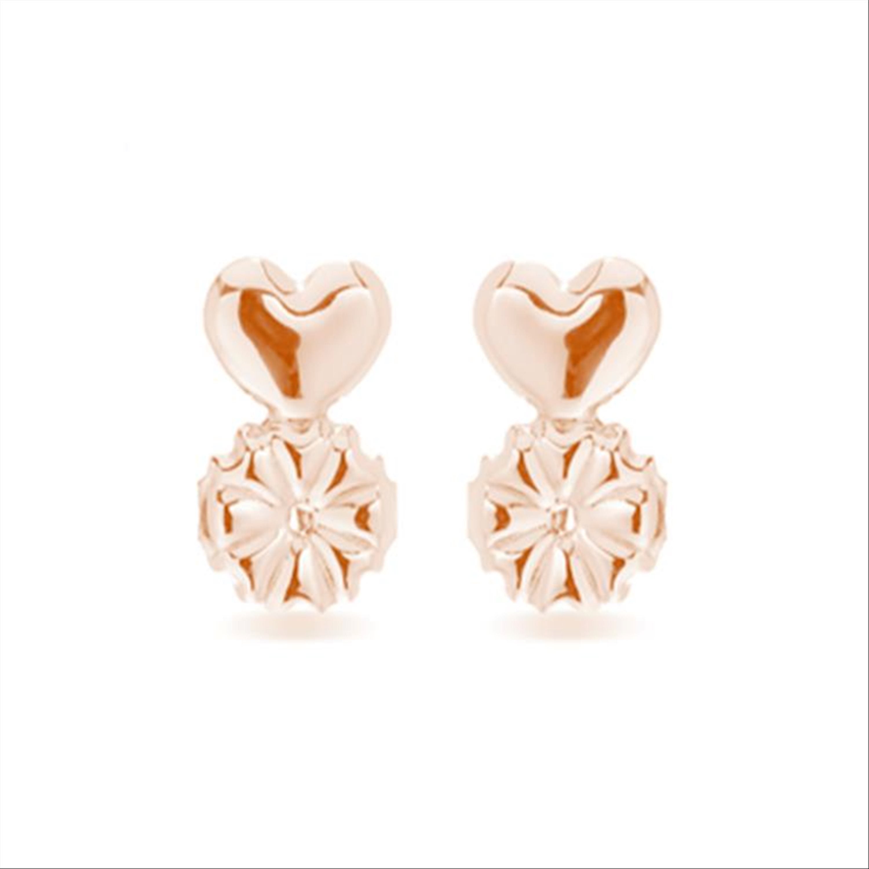 Pressioni finitura in oro rosa 18k - Cuore