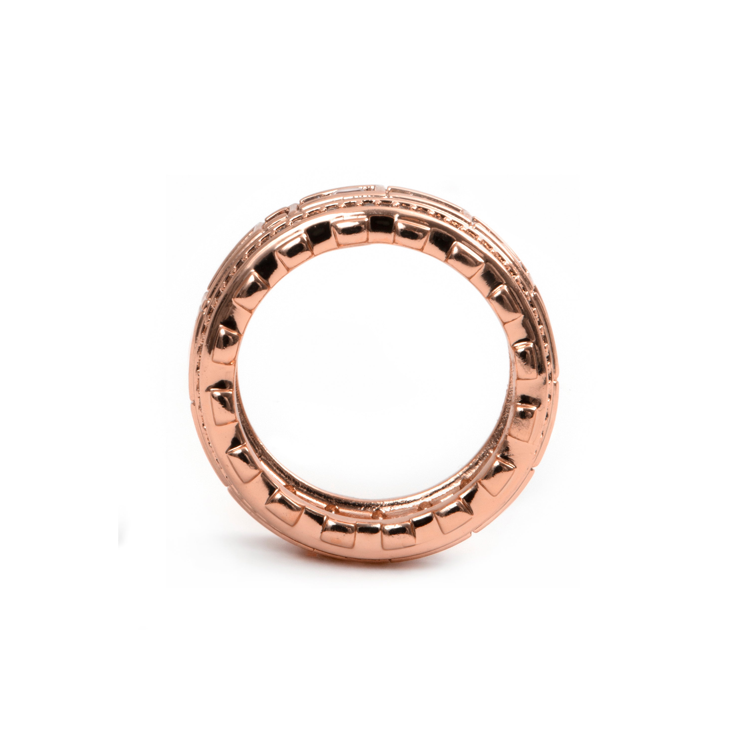 Anello con zircone brillante finitura in oro rosa 18k - Lakud