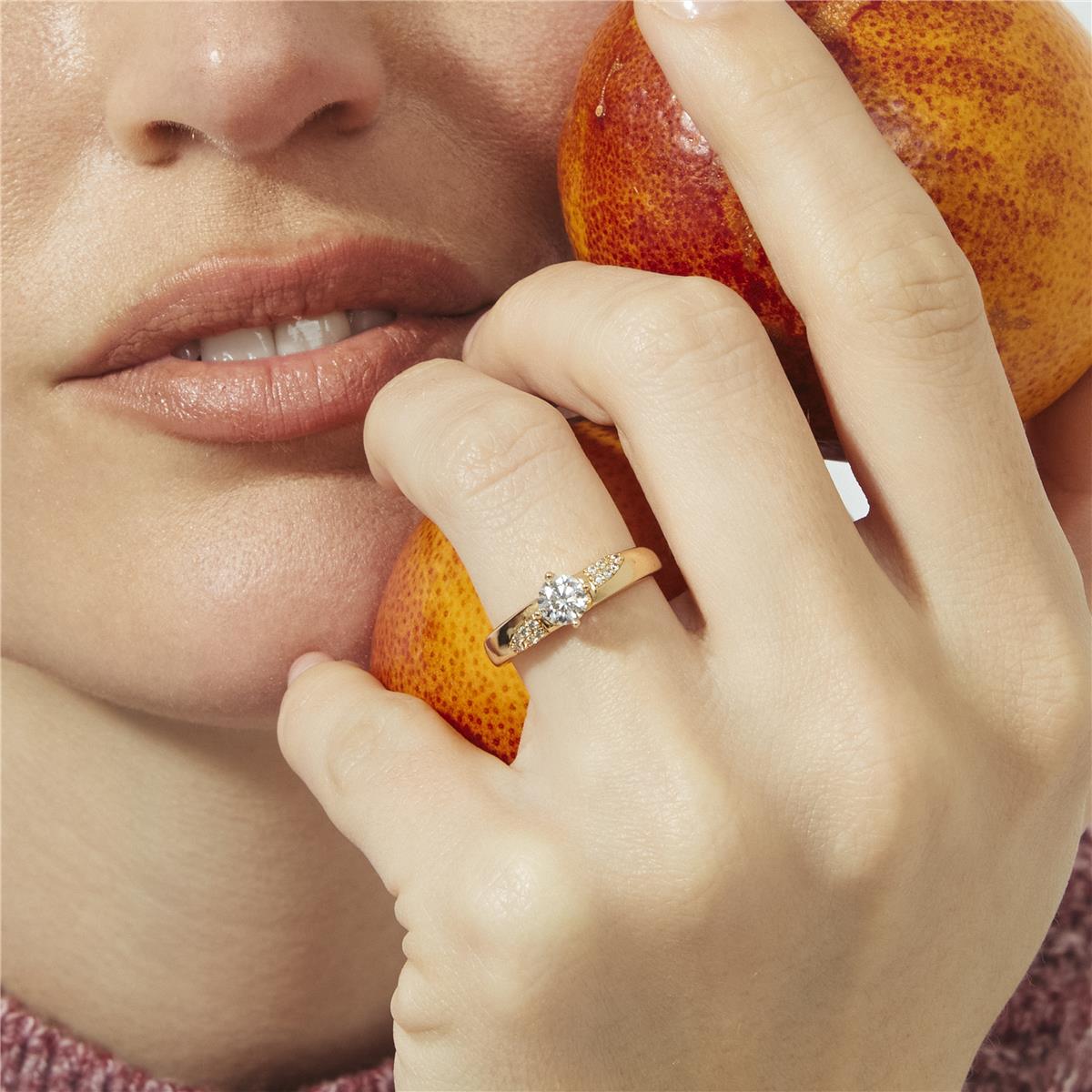 Bague en oxyde de zirconium brillant finition or rose 18 carats - Wedal