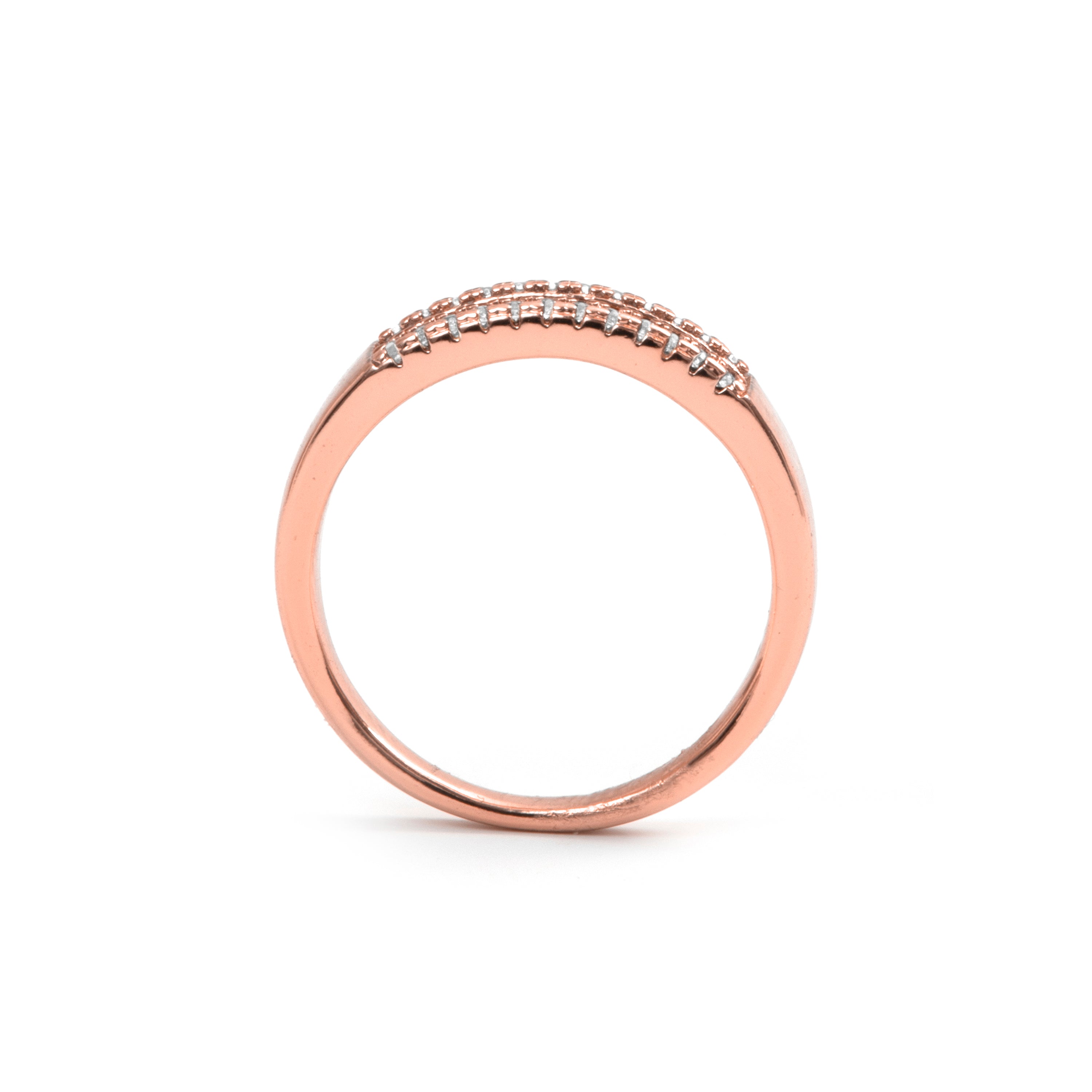 Multicolored Zirconia Ring with 18k Rose Gold Finish - Saikpo