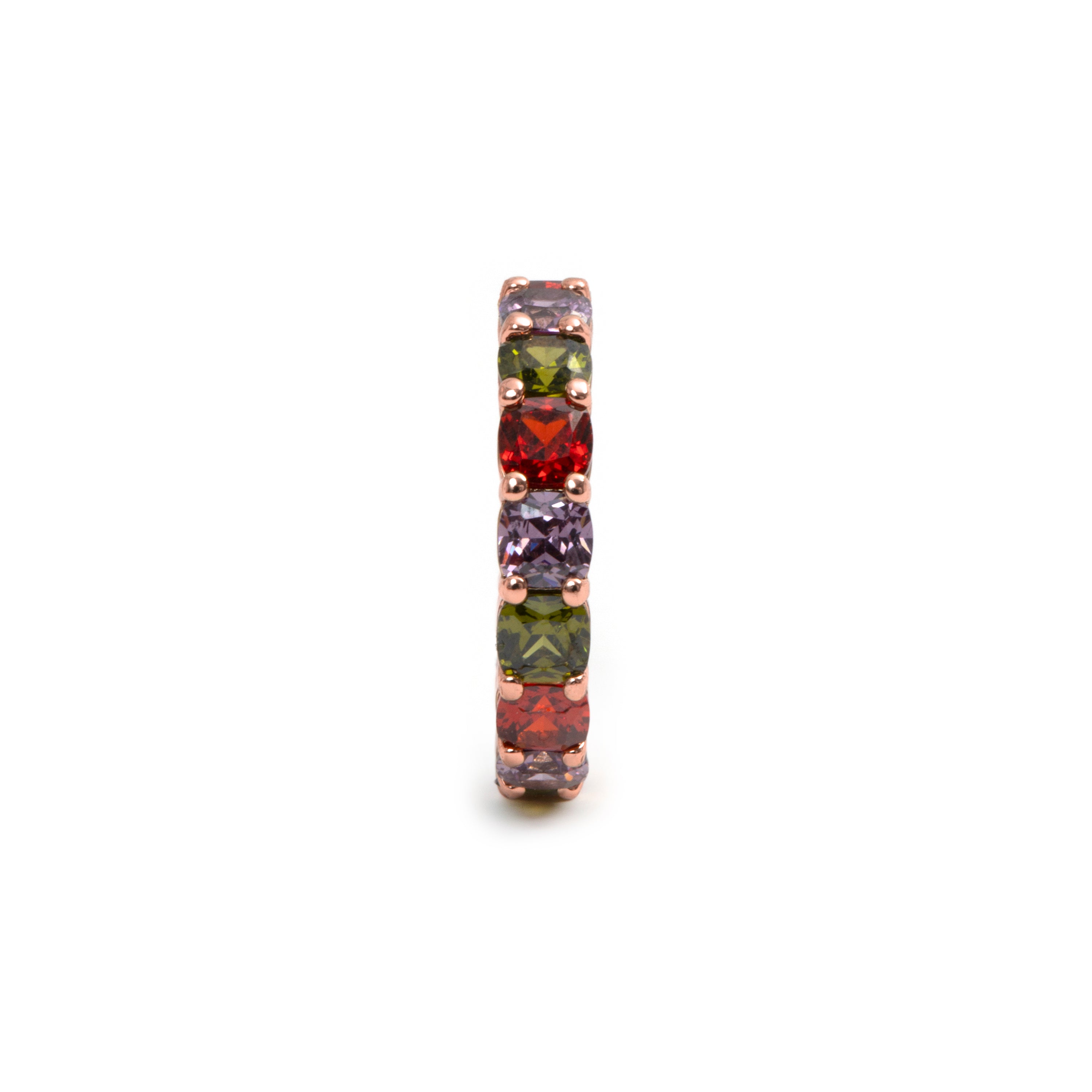 Bague en zircon multicolore finition or rose 18 carats - Lanbyu