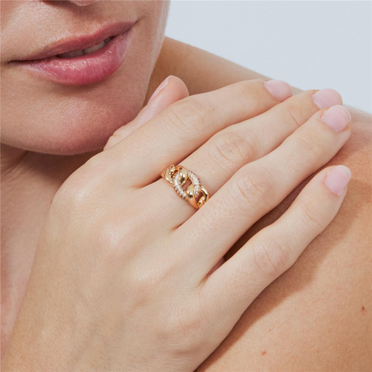Ring Ka mit 18k Roségold-Finish - Ka WEISS