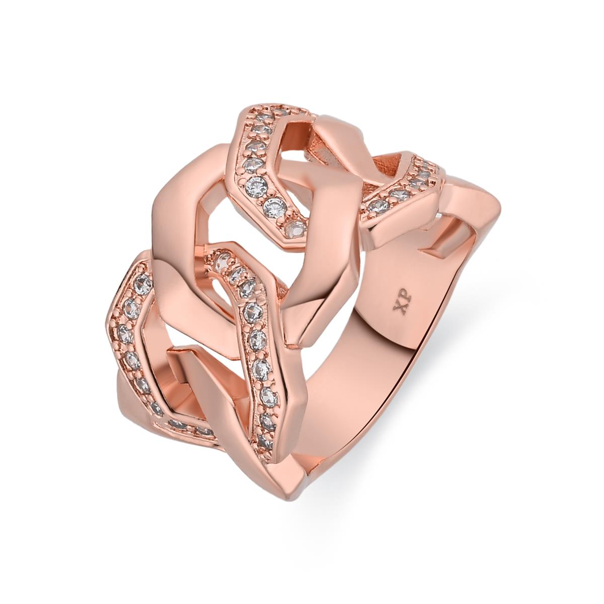 Anel Isalzun acabamento ouro rosa 18k - Isalzun BRANCO