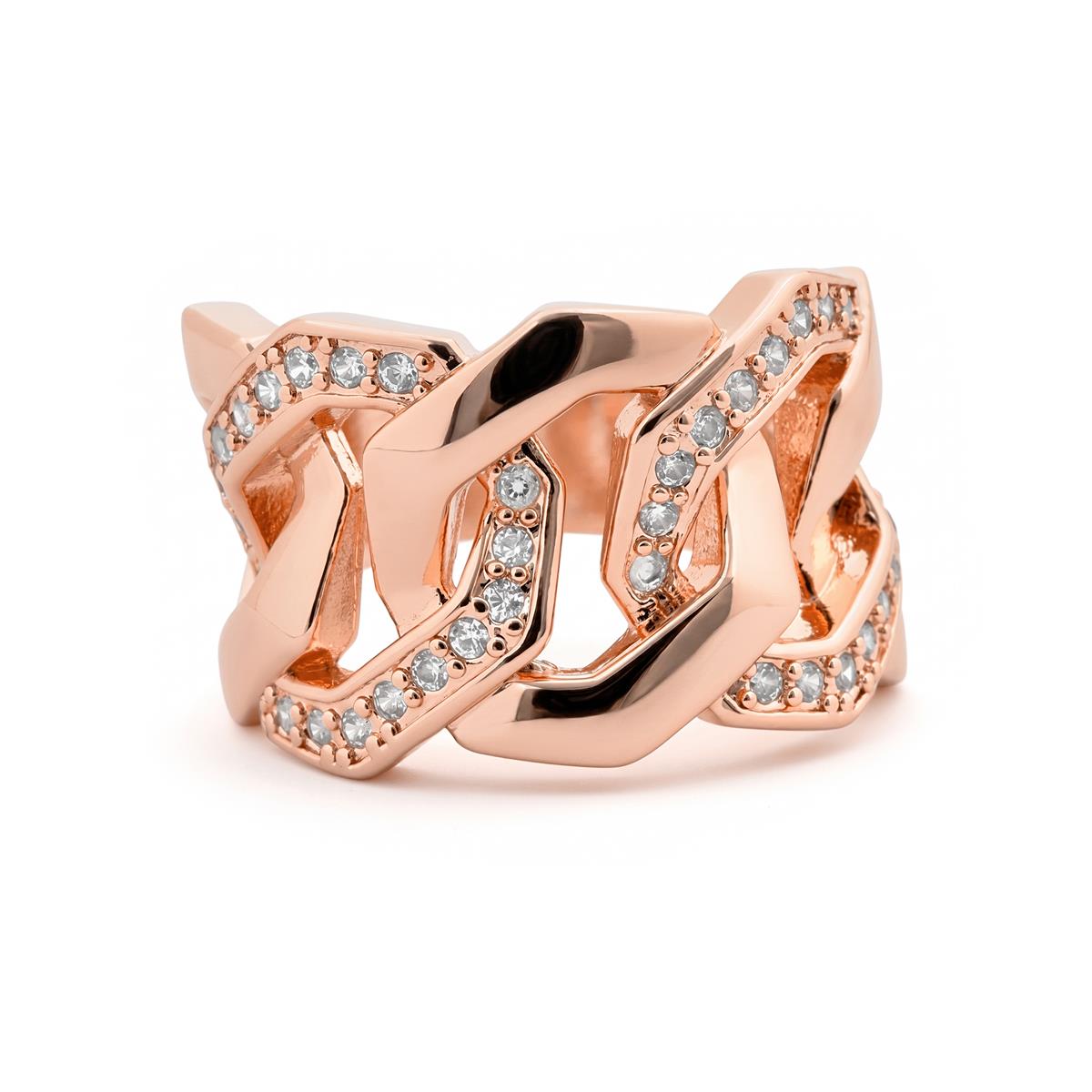 Isalzun ring with 18k rose gold finish - Isalzun WHITE