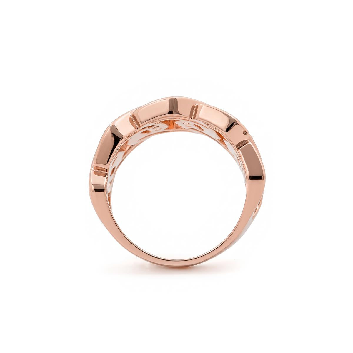 Isalzun ring with 18k rose gold finish - Isalzun WHITE