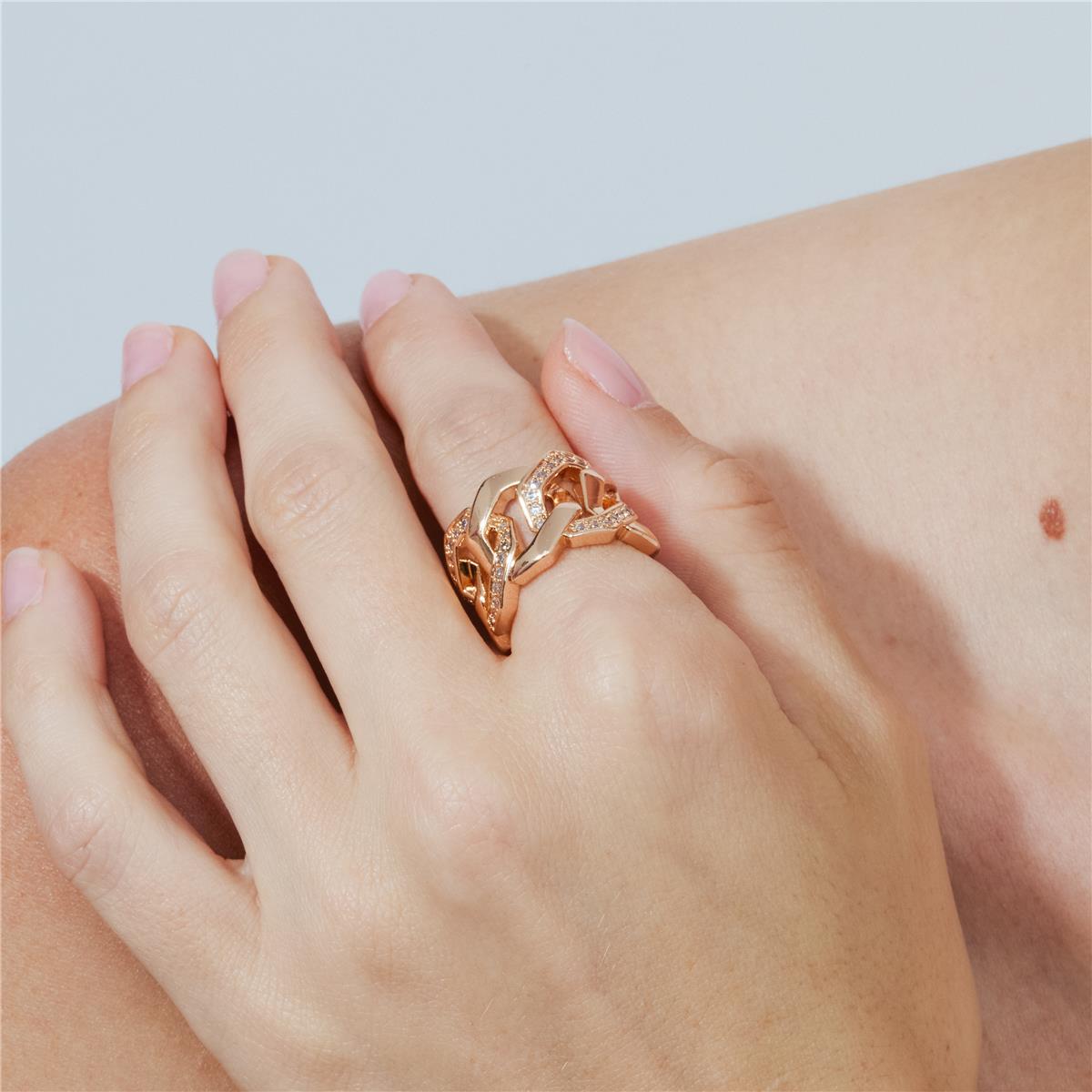 Isalzun ring with 18k rose gold finish - Isalzun WHITE