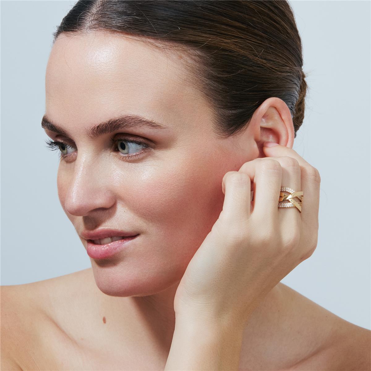 Anel Miakta acabamento ouro rosa 18k - Miakta BRANCO