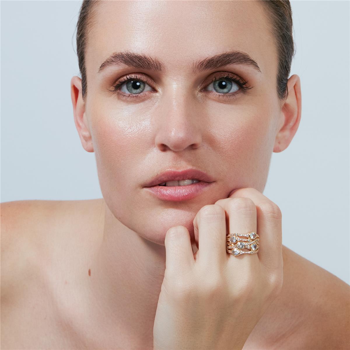 Ring Doncu mit 18k Roségold-Finish - Doncu WEISS