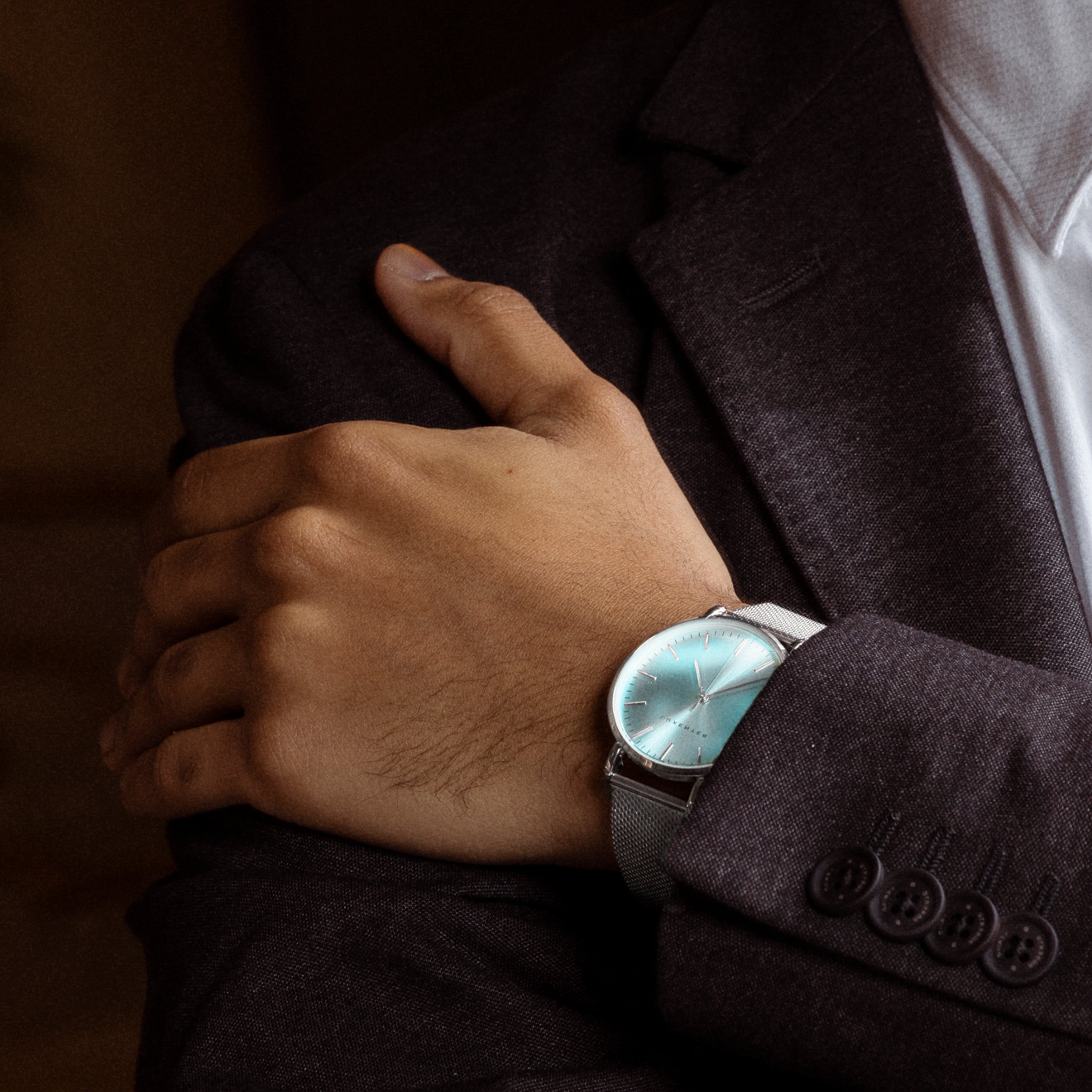 Rhodium-finished watch - Uzrai