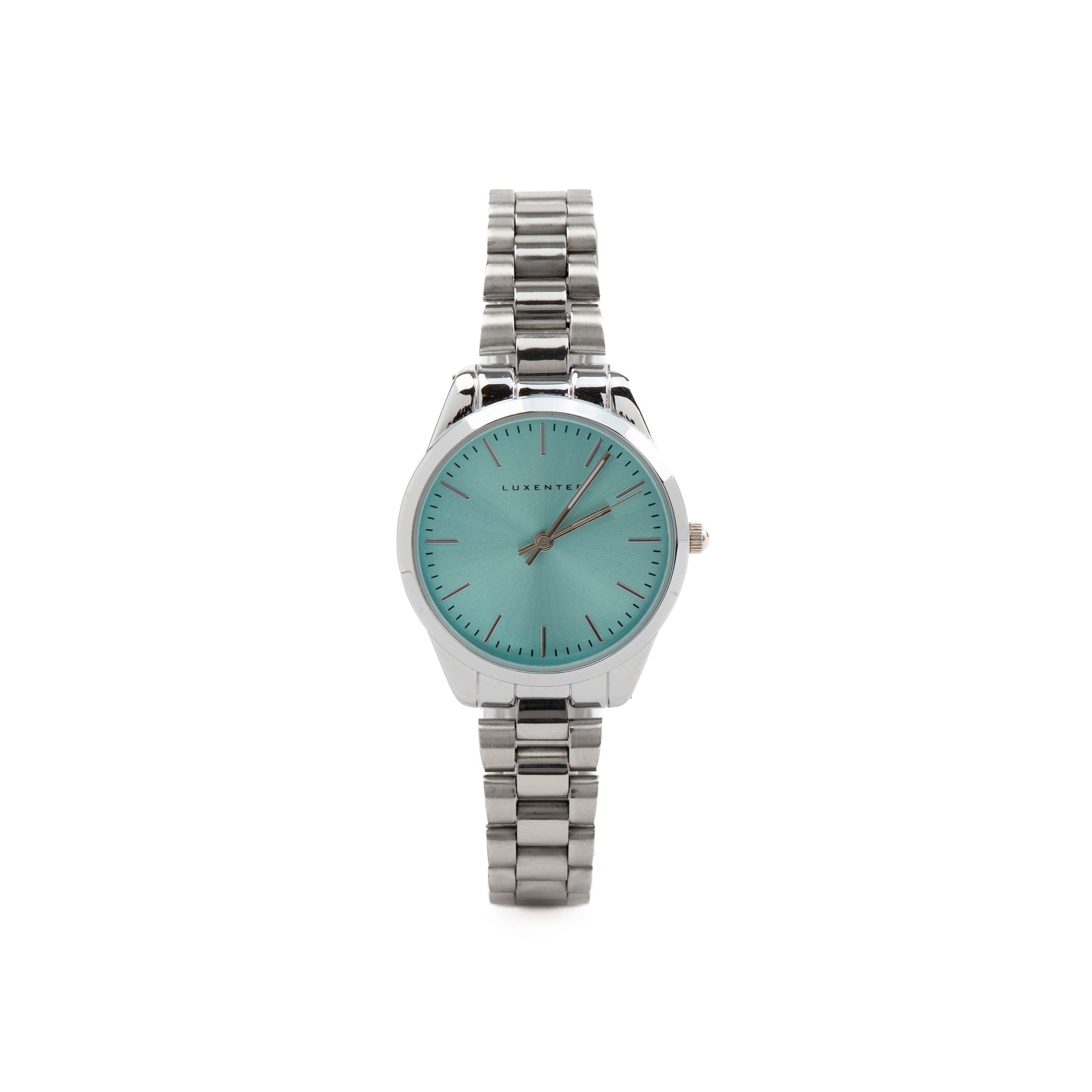 Light Blue Metallic Watch with Silver Finish - Verni