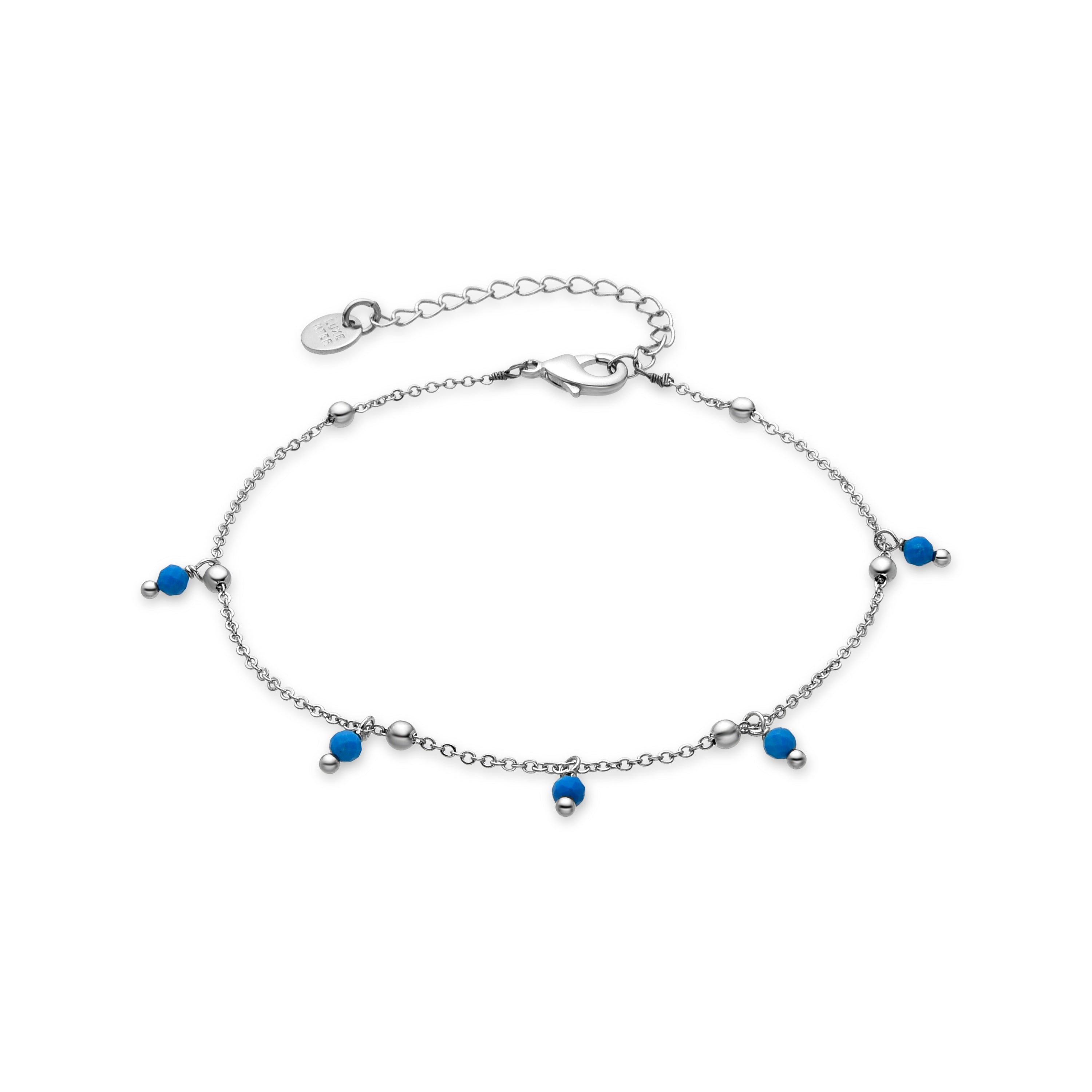 Bracelet with Blue Crystal silver finish - Hualsa