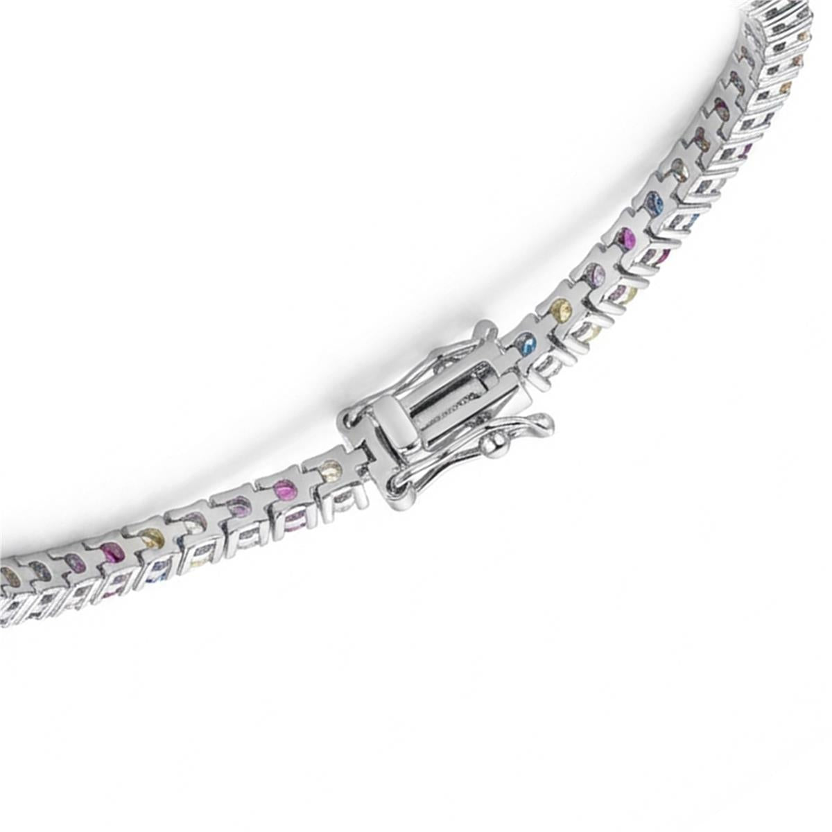 Pulsera de Circonita Multicolor Acabado En Plata - Manlor