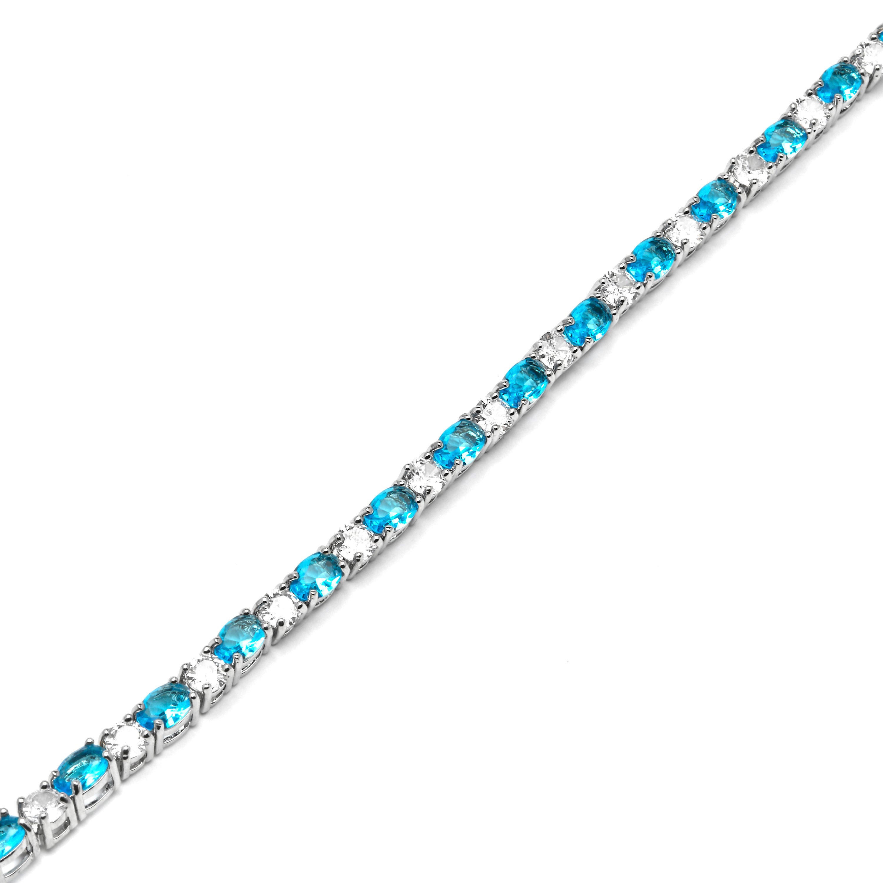 Silver finish bracelet and Aquamarine Zirconia - Libsi