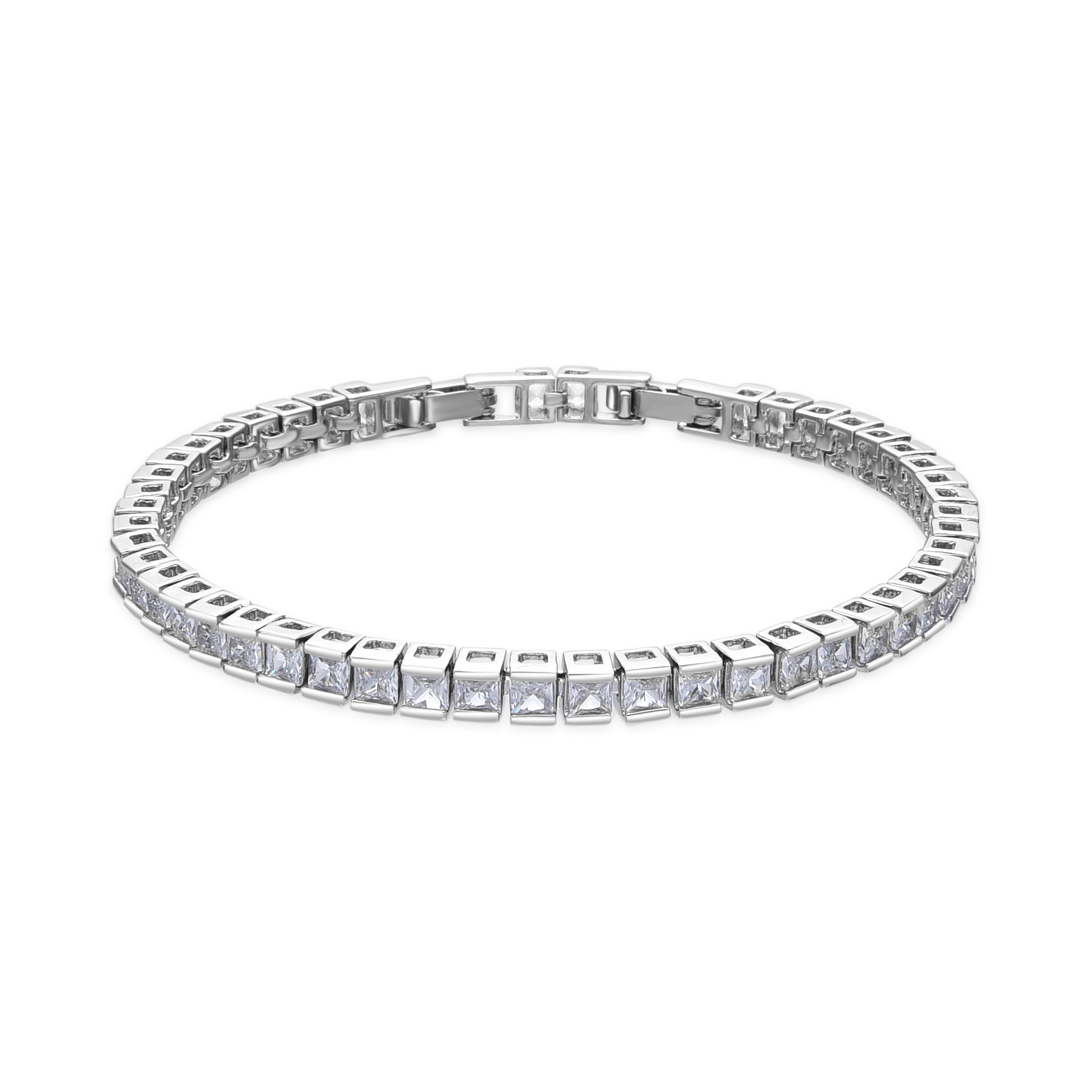Armband mit Silberfinish und funkelndem Zirkonia - Zaix