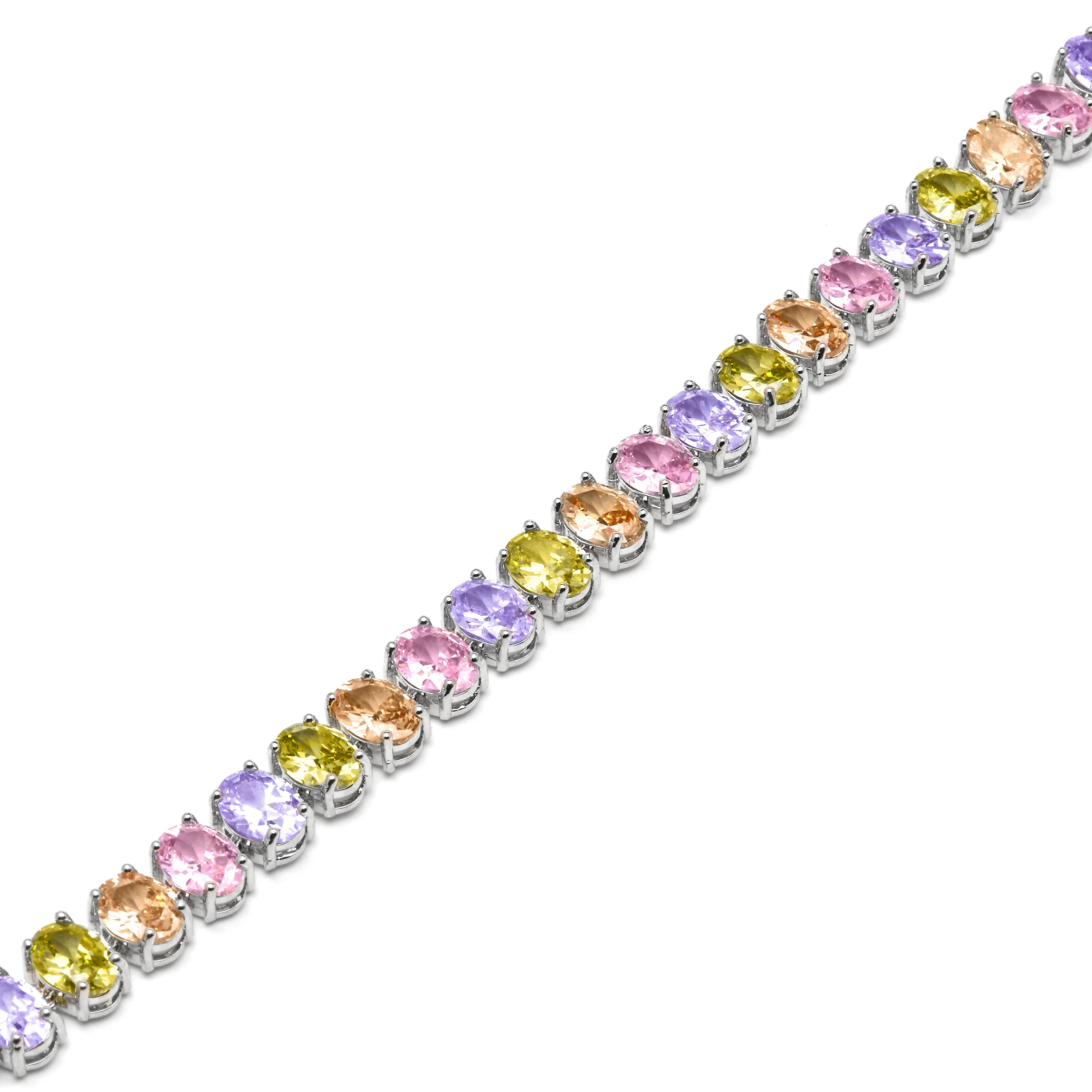 Bracelet finition argent et zircon multicolore - Raiqe