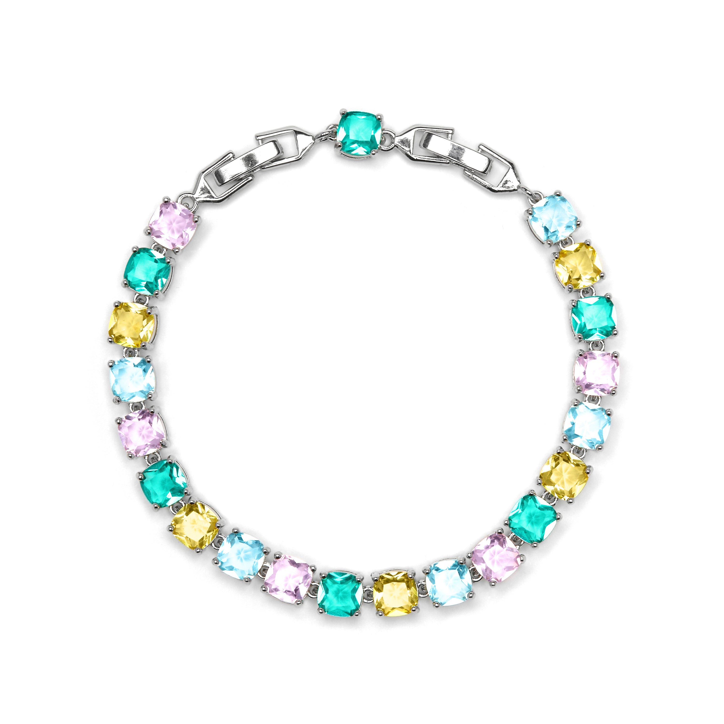 Silver finish bracelet and Multicolor Zirconia - Dow