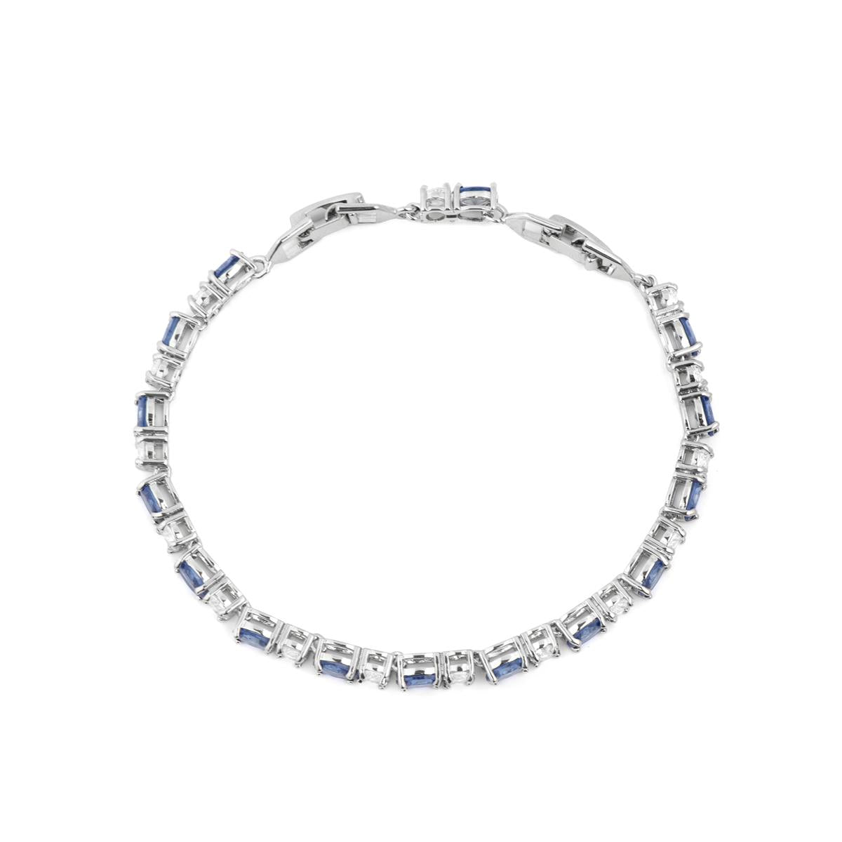 Pulsera de Circonita Tanzanita acabado en rodio - Misze