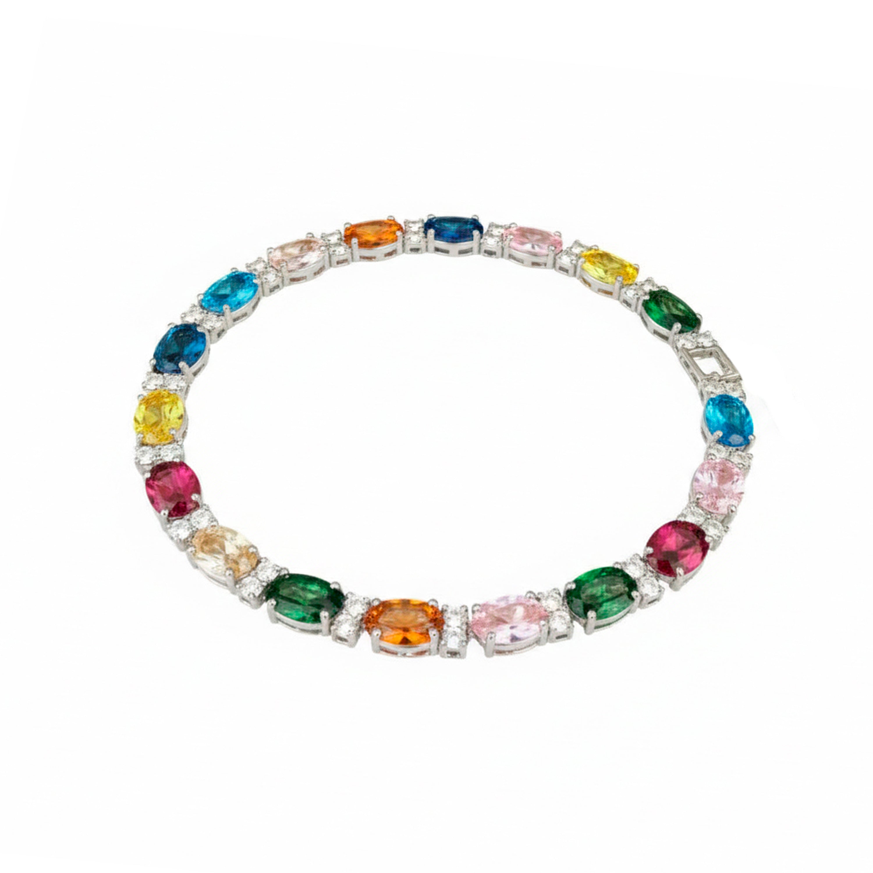 Bracelet en zircon multicolore finition rhodium - Kaime
