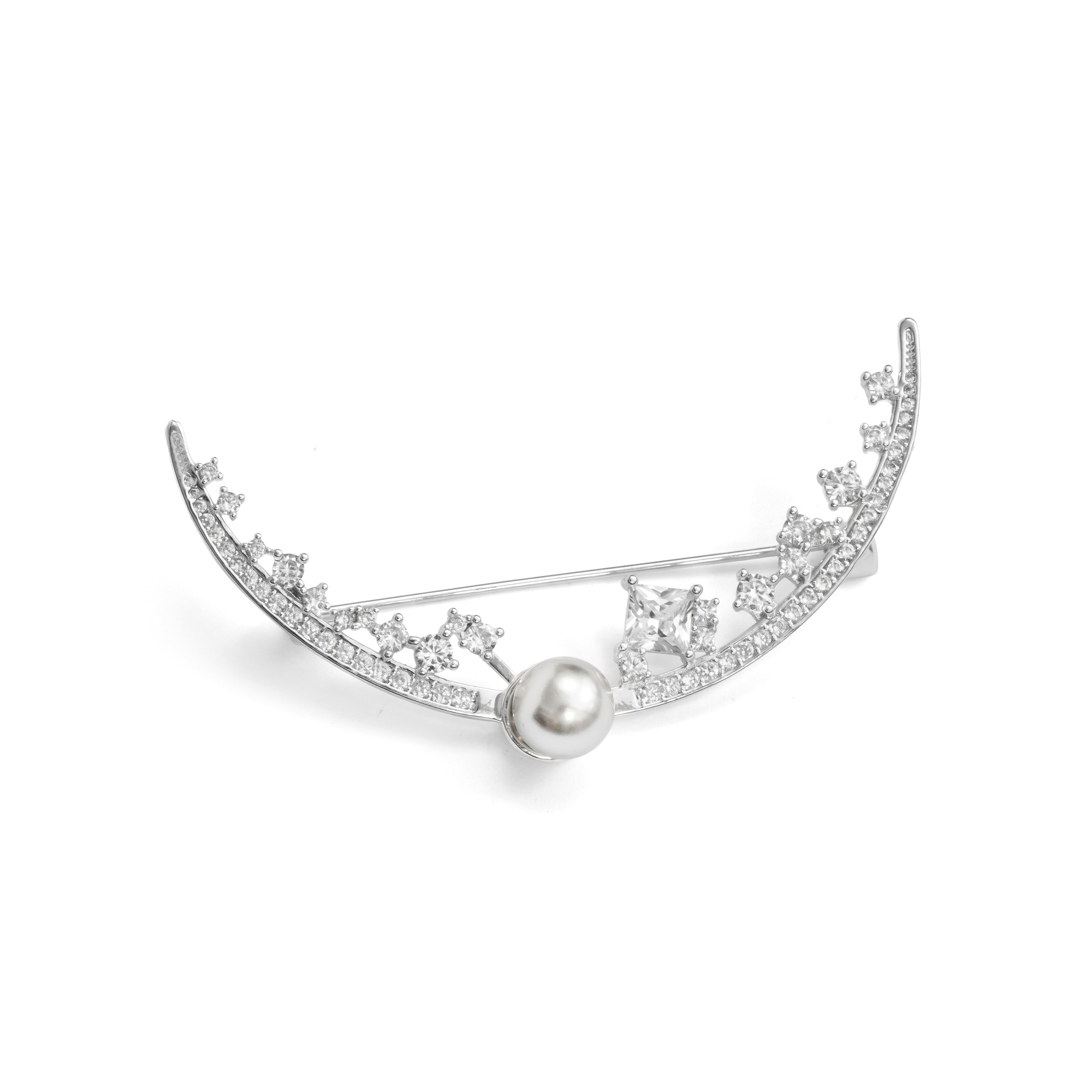 Broche de Perla Negra acabado en rodio - Libau