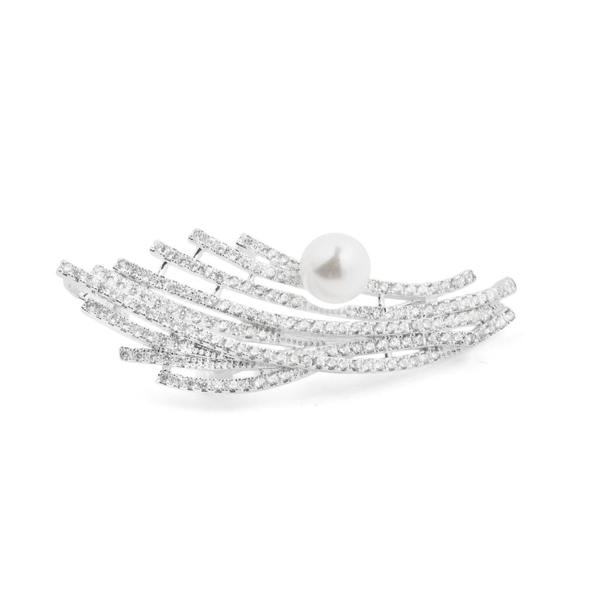 Broche de Perla Blanca acabado en Plata de Ley 925 - Mariso