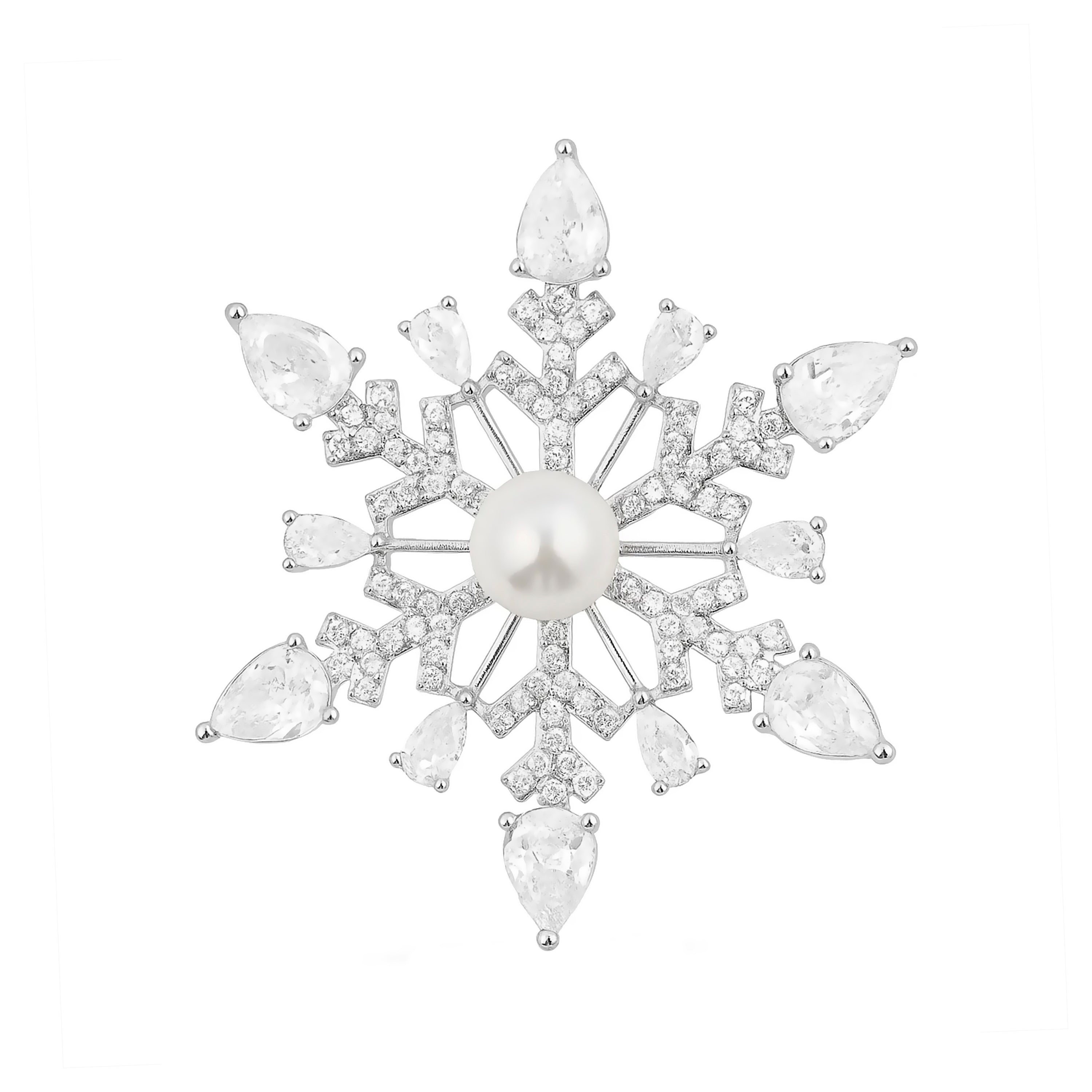 Spilla di Perla Bianca finitura in Argento Sterling 925 - Lairat