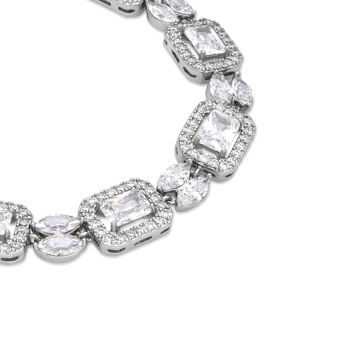 Bracelet with Shiny Zirconia in silver finish - Neda