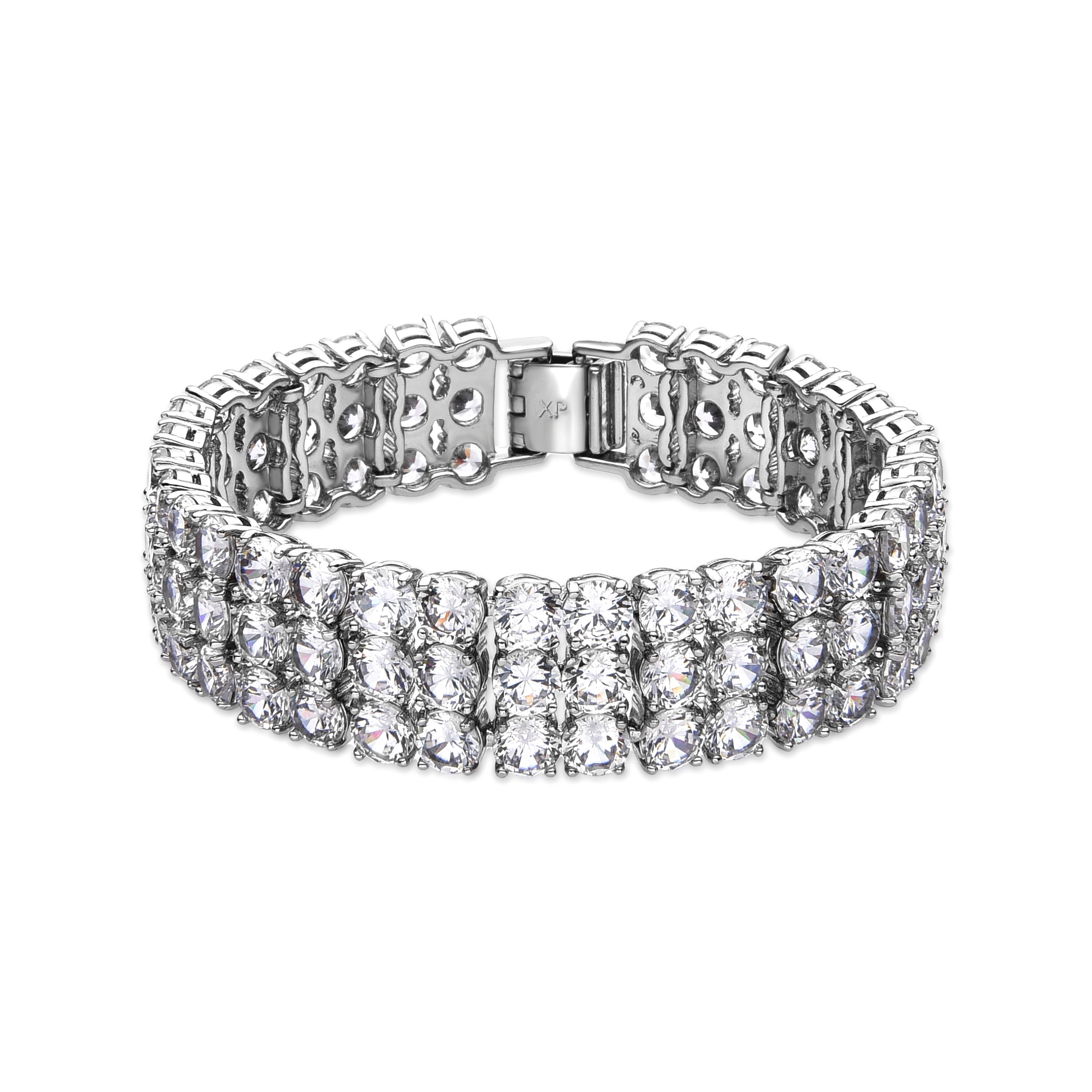 Armband mit glänzenden Zirkonia, Silber-Finish - Laiko