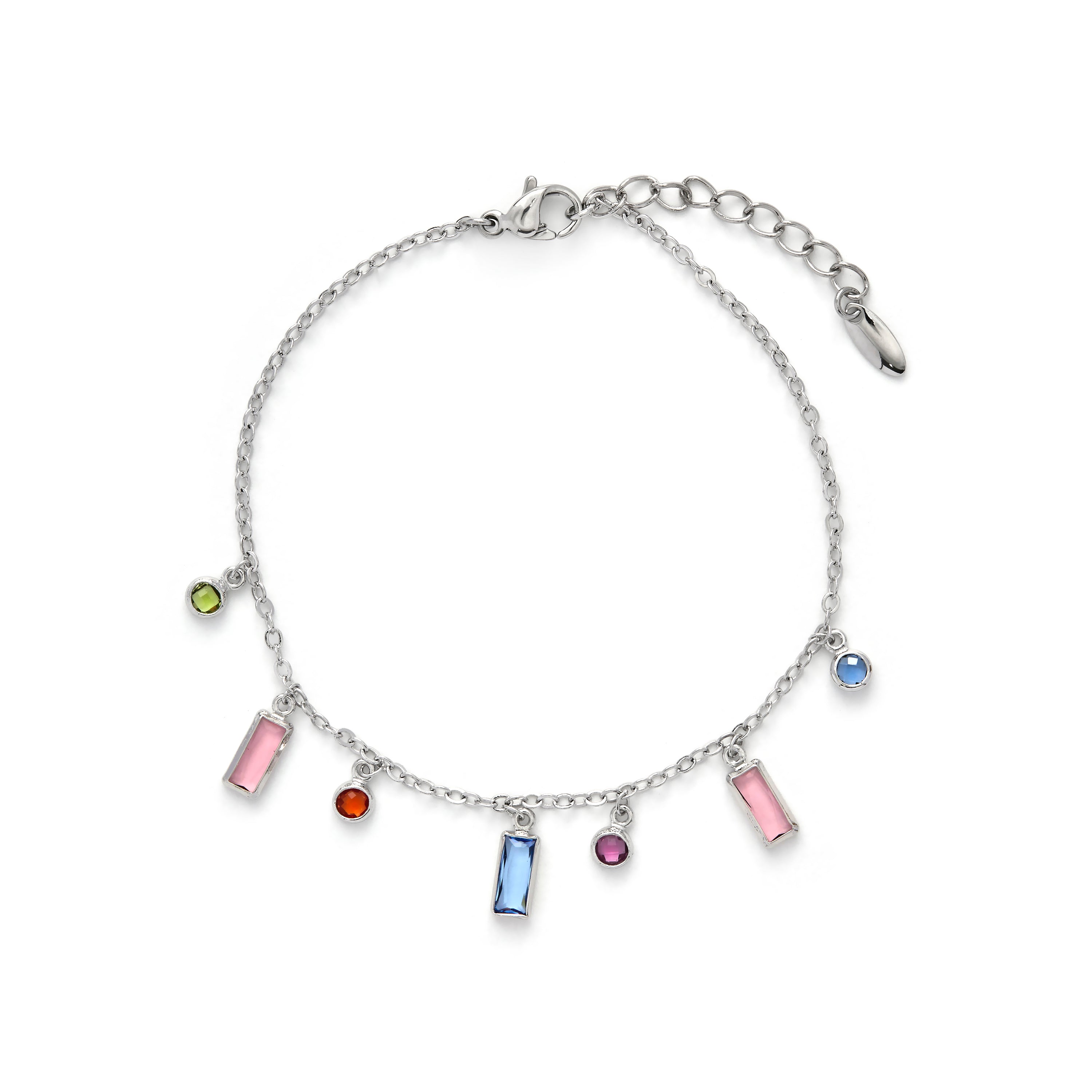 Bracelet en Zircone Multicolore finition Rhodium - Thoy