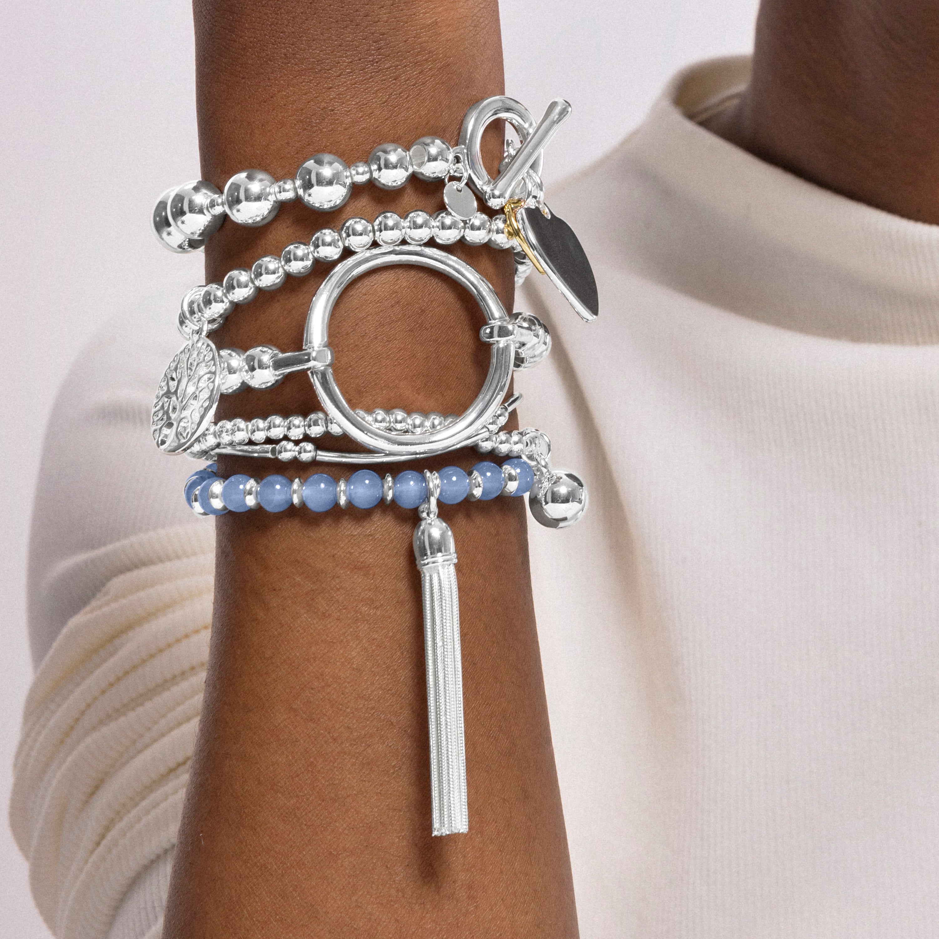 Bracelet fini en rhodium - Ansy