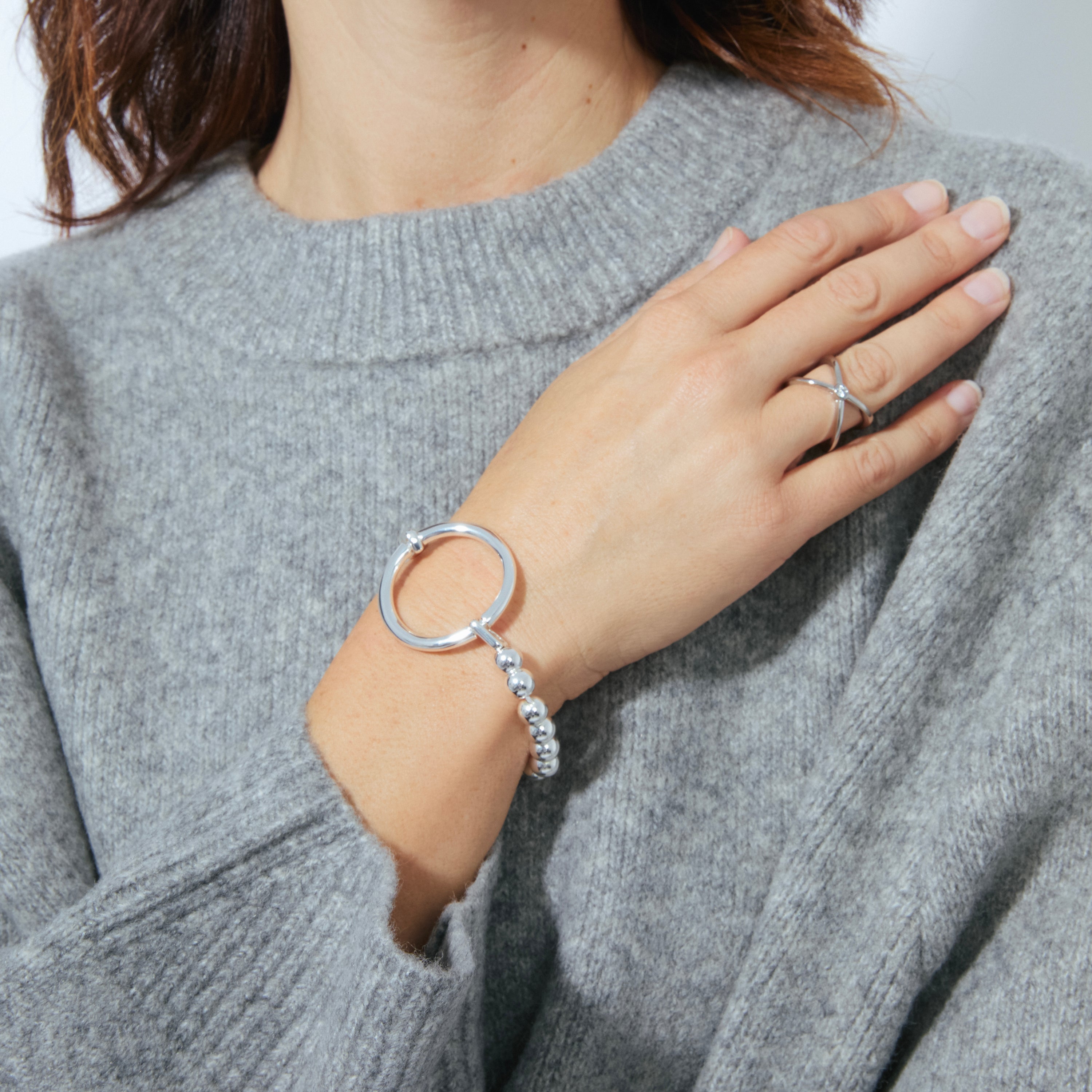 Pulseira acabada em ródio - Korat