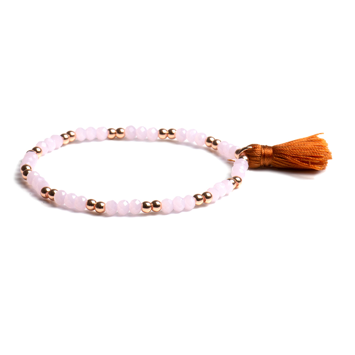 Pulseira de Cristal Rosa acabada em ródio - Adia