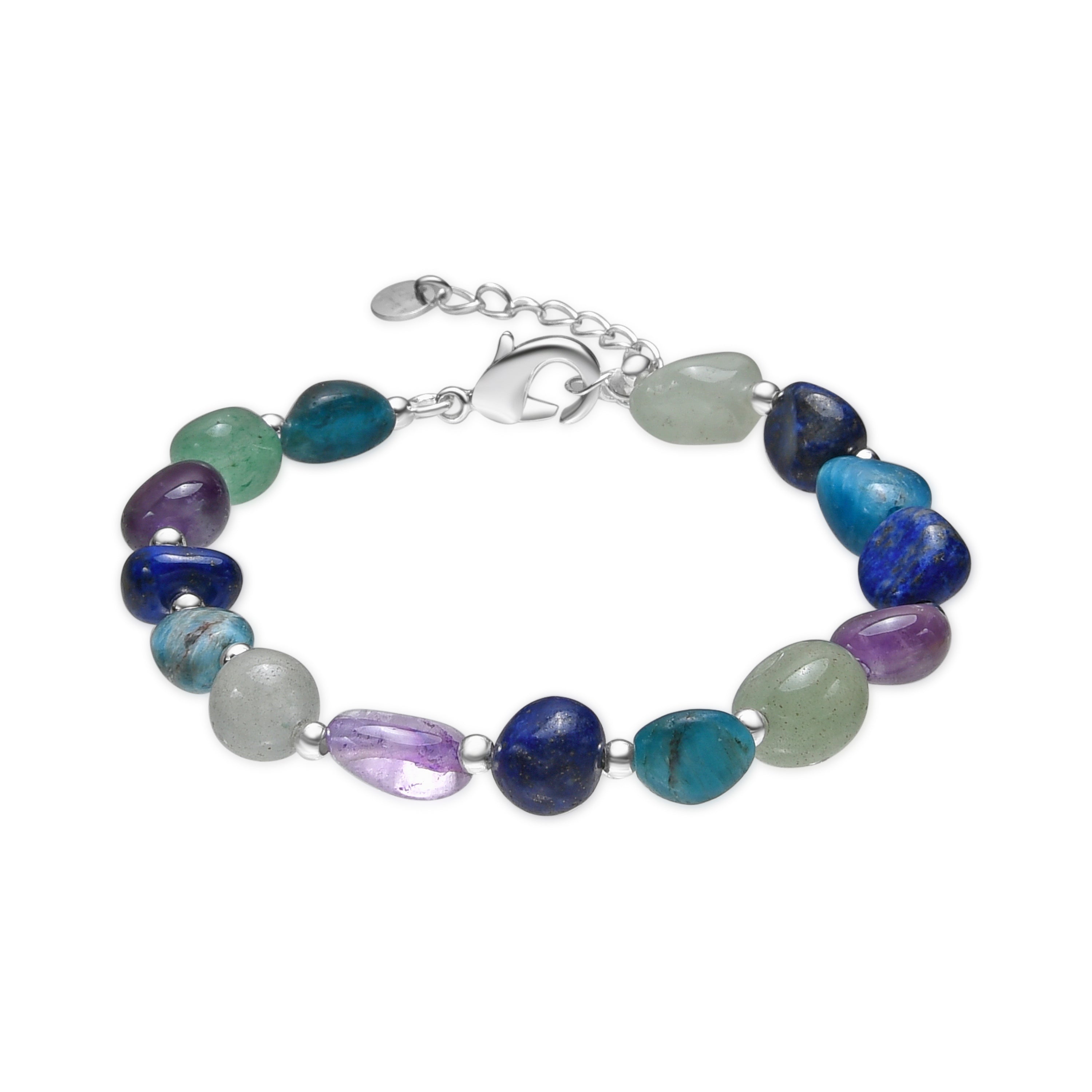 Silver finish bracelet and Natural Amethyst - Umavi