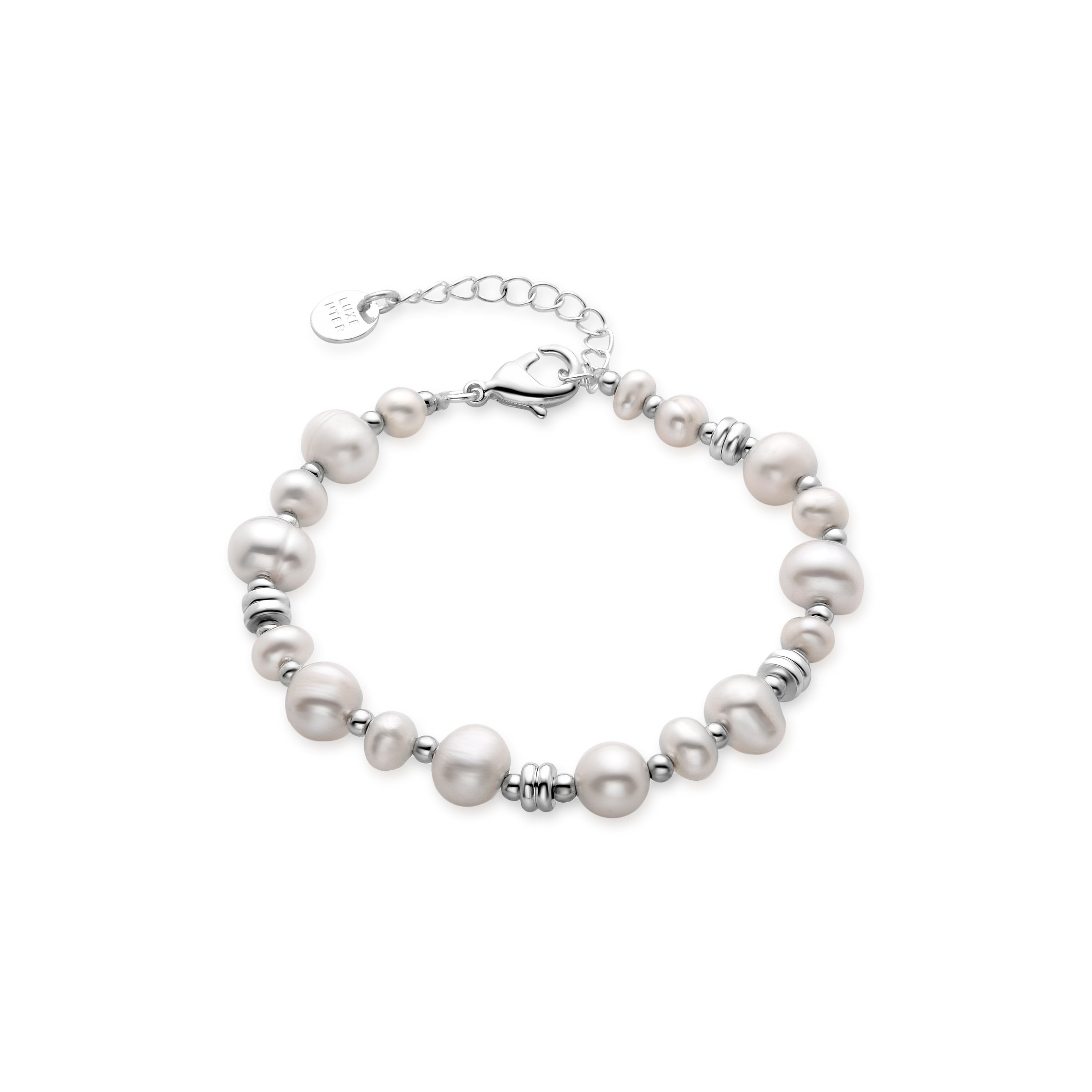 White Pearl Bracelet finished in rhodium - Gafyre