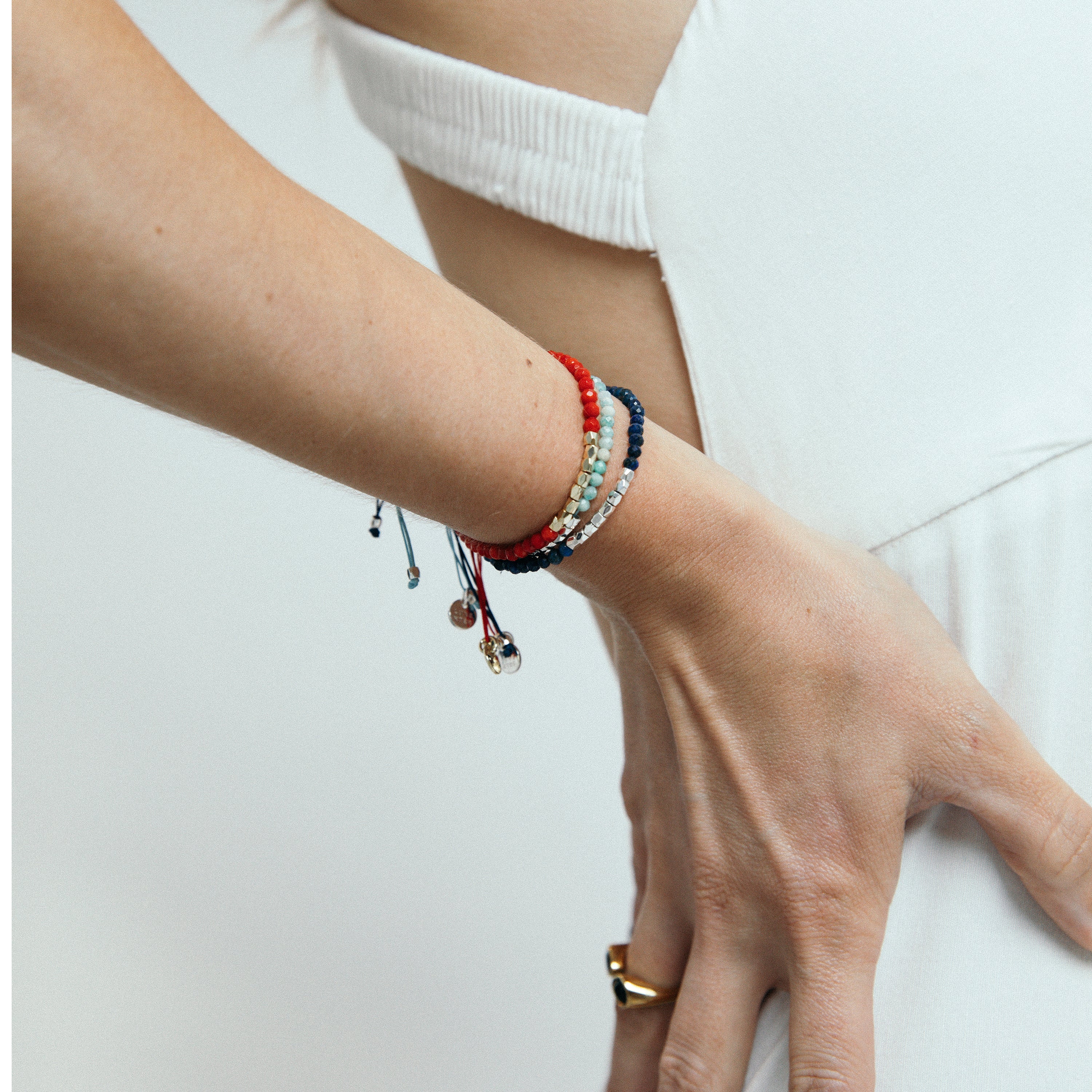 Pulsera acabado plata y Amazonita - Likah