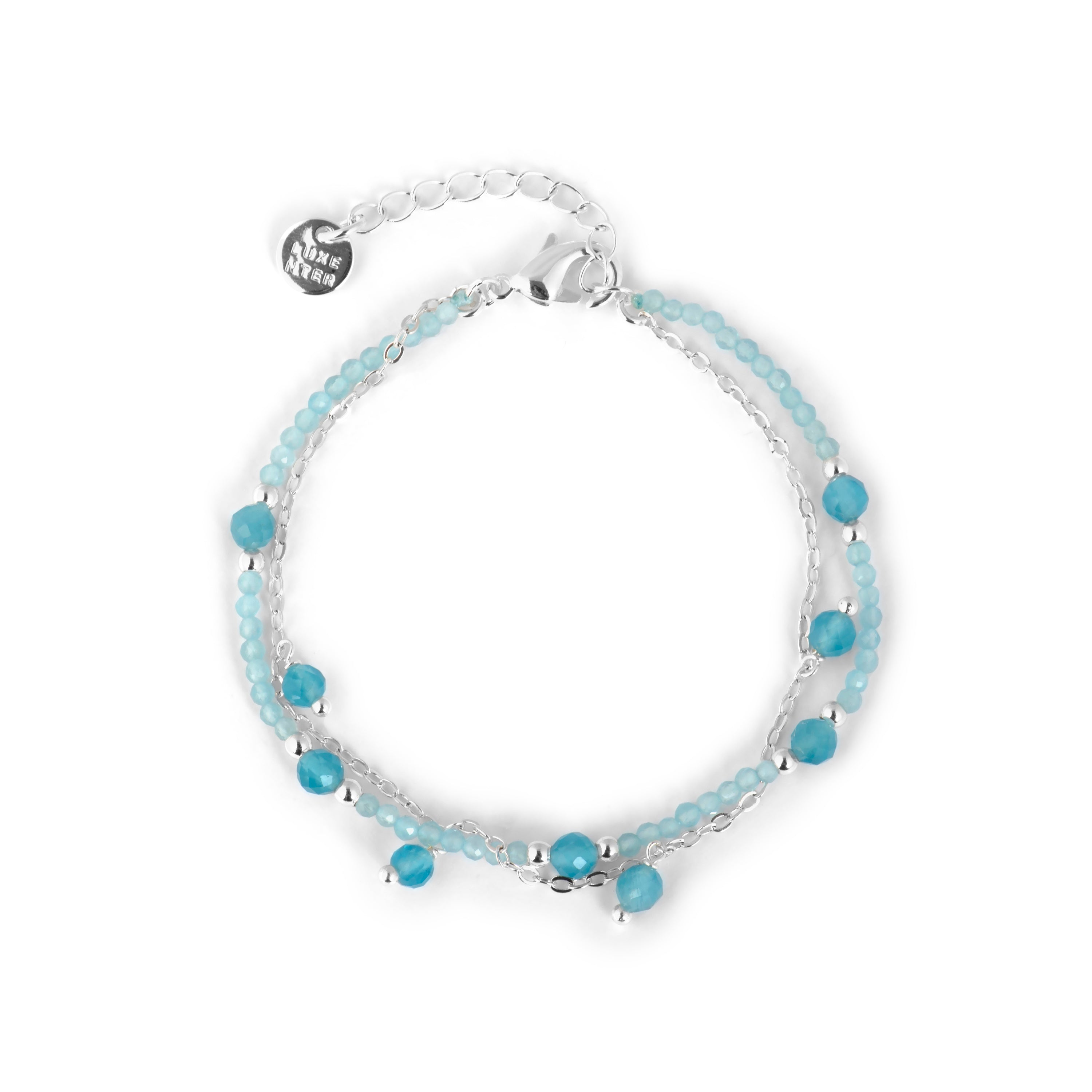 Pulseira de Cristal Azul com acabamento em ródio - Aira