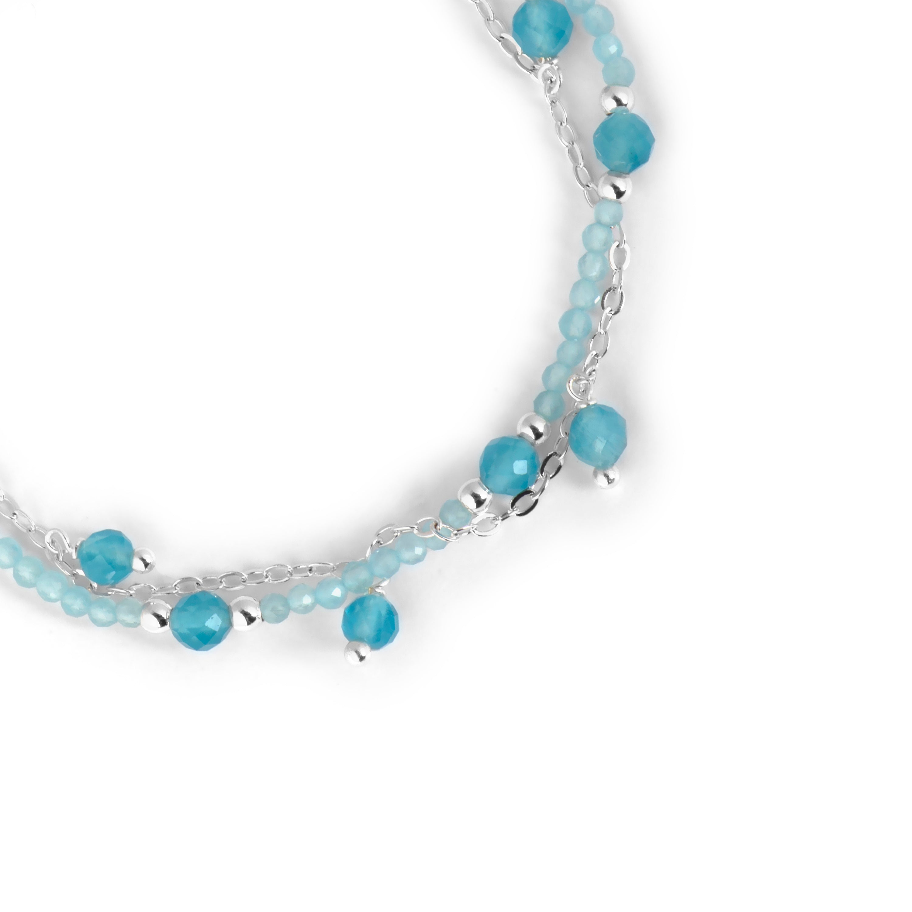 Pulseira de Cristal Azul com acabamento em ródio - Aira