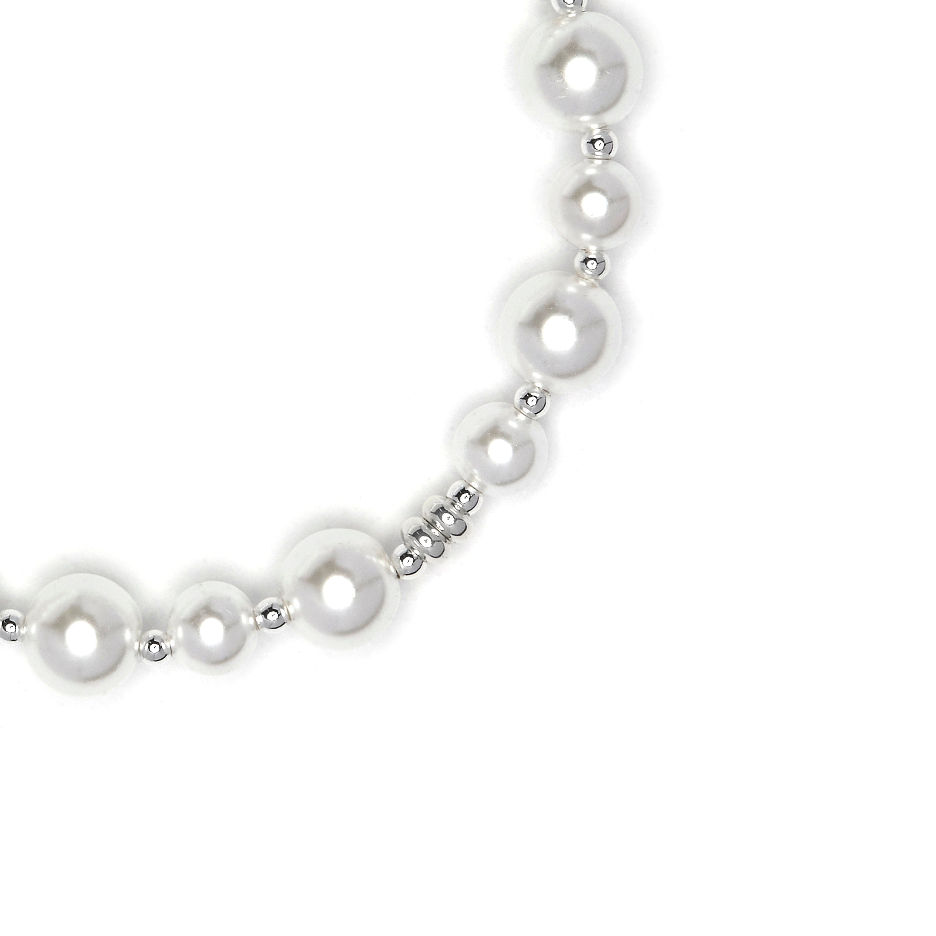 Pulsera de Perla Blanca acabado en rodio - Akio