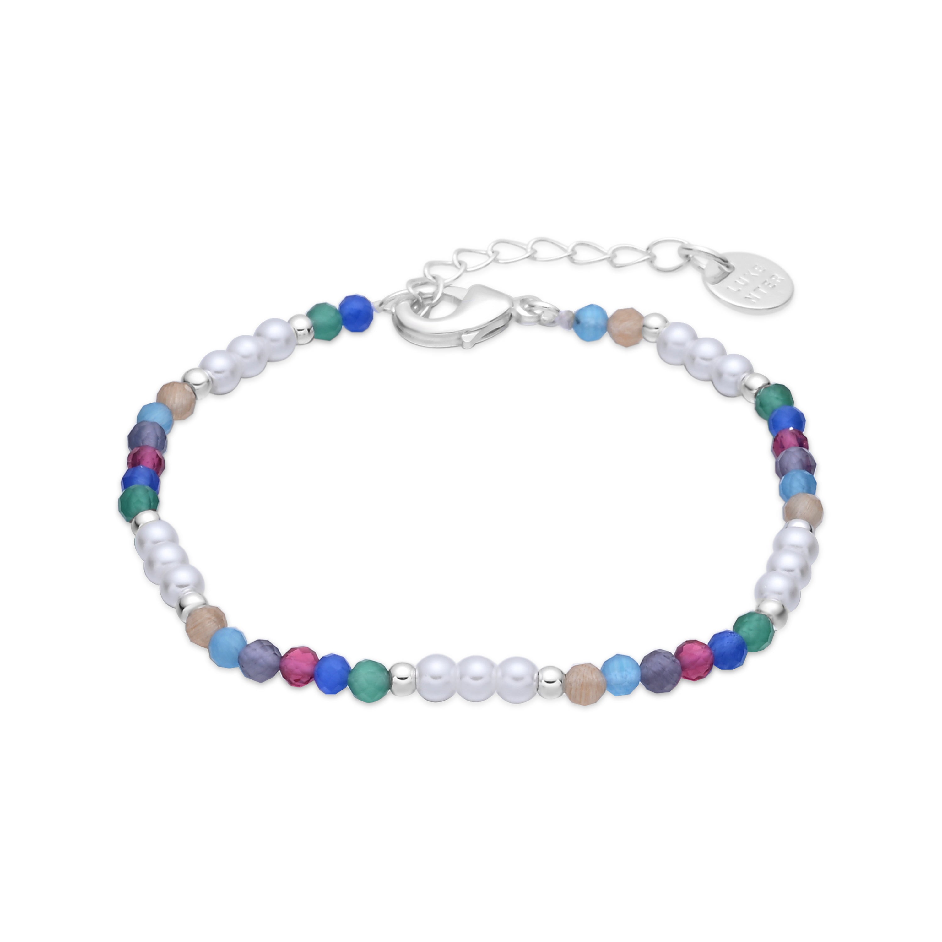 Multicolor Kristallarmband mit Rhodium-Finish - Sury