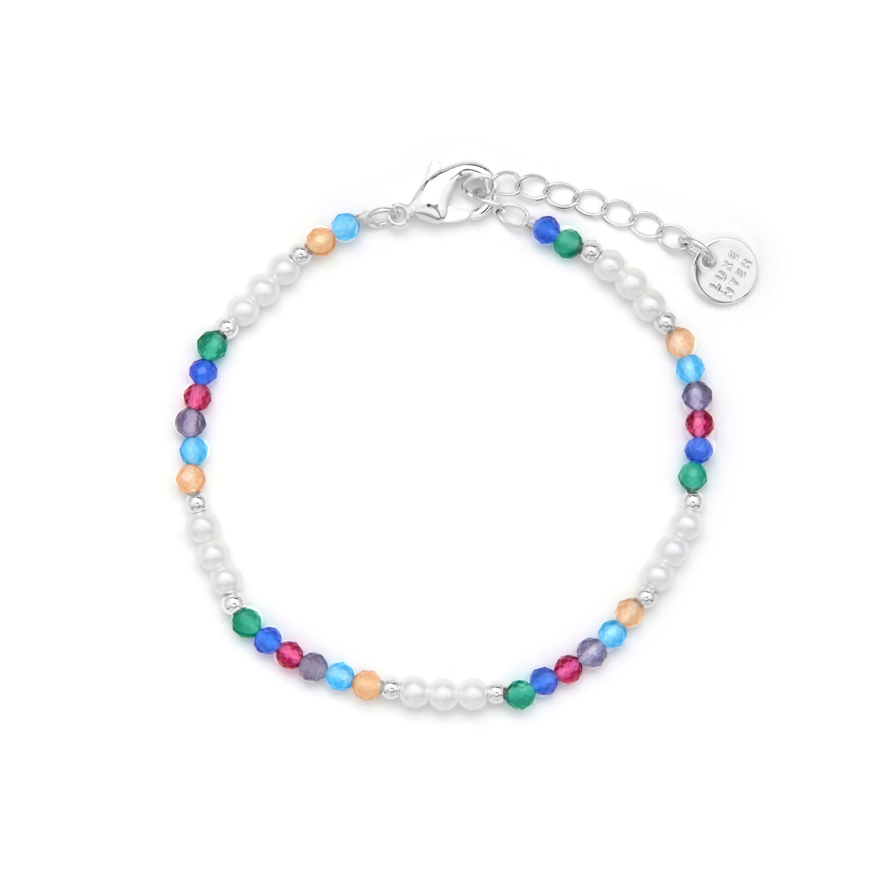 Multicolor Kristallarmband mit Rhodium-Finish - Sury