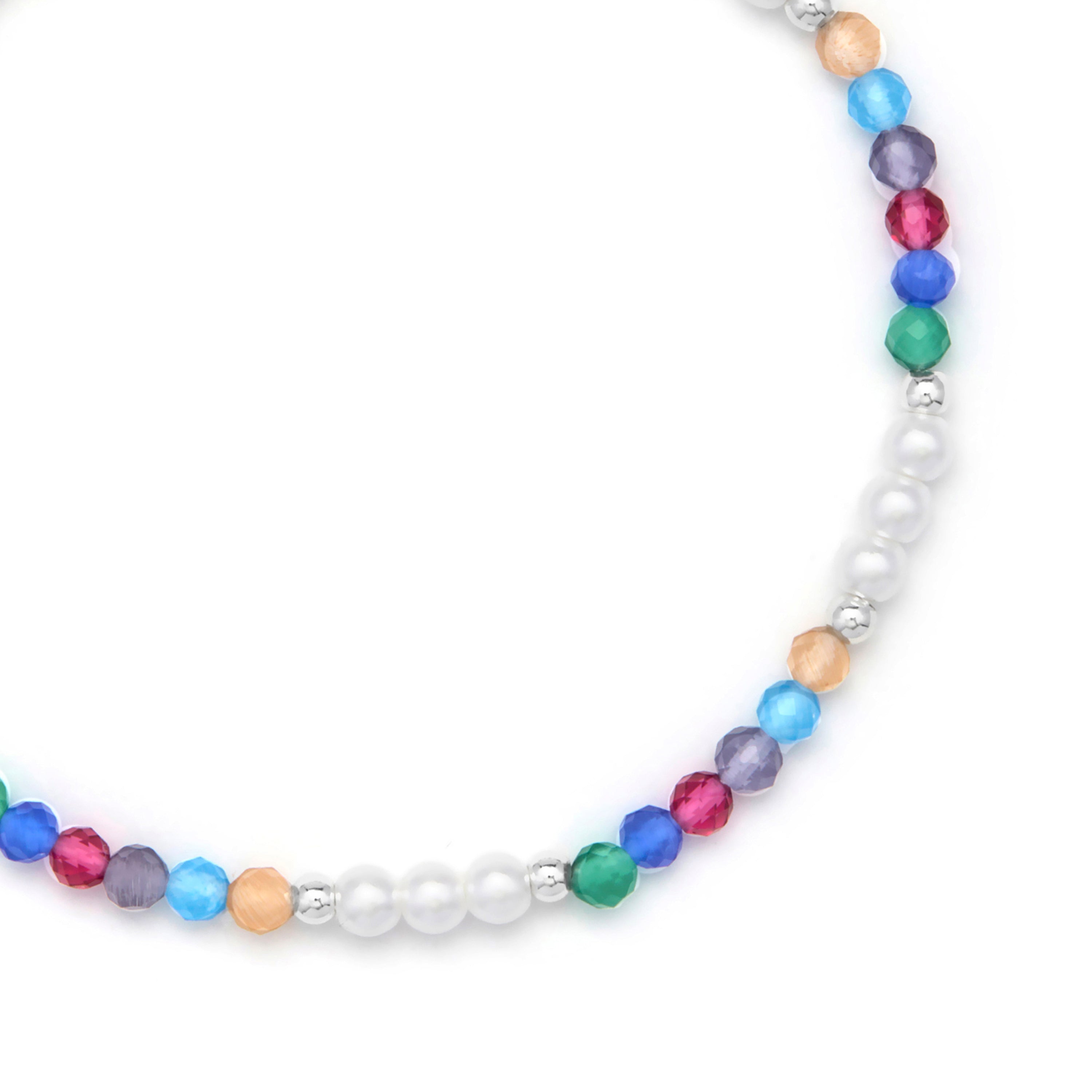 Multicolor Kristallarmband mit Rhodium-Finish - Sury