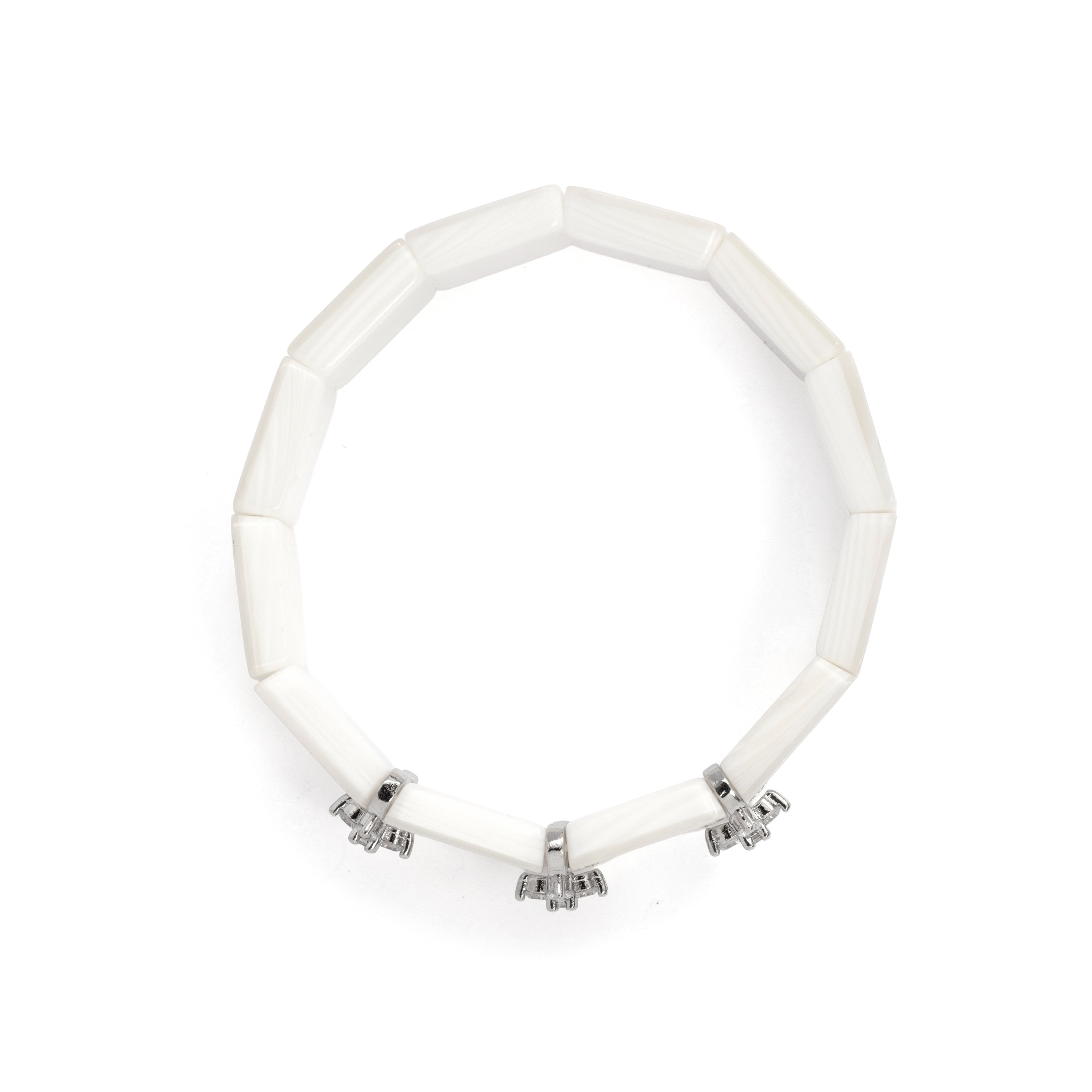 Pulsera de Madreperla Blanca acabado en rodio - Tsulah