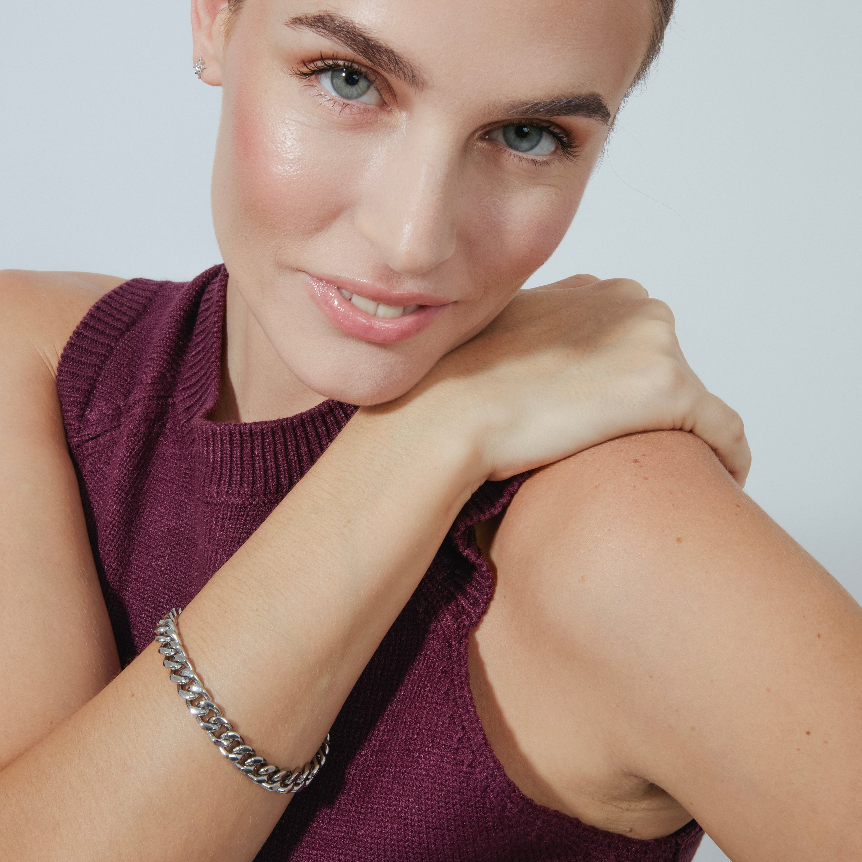 Pulseira acabada em ródio - Axone