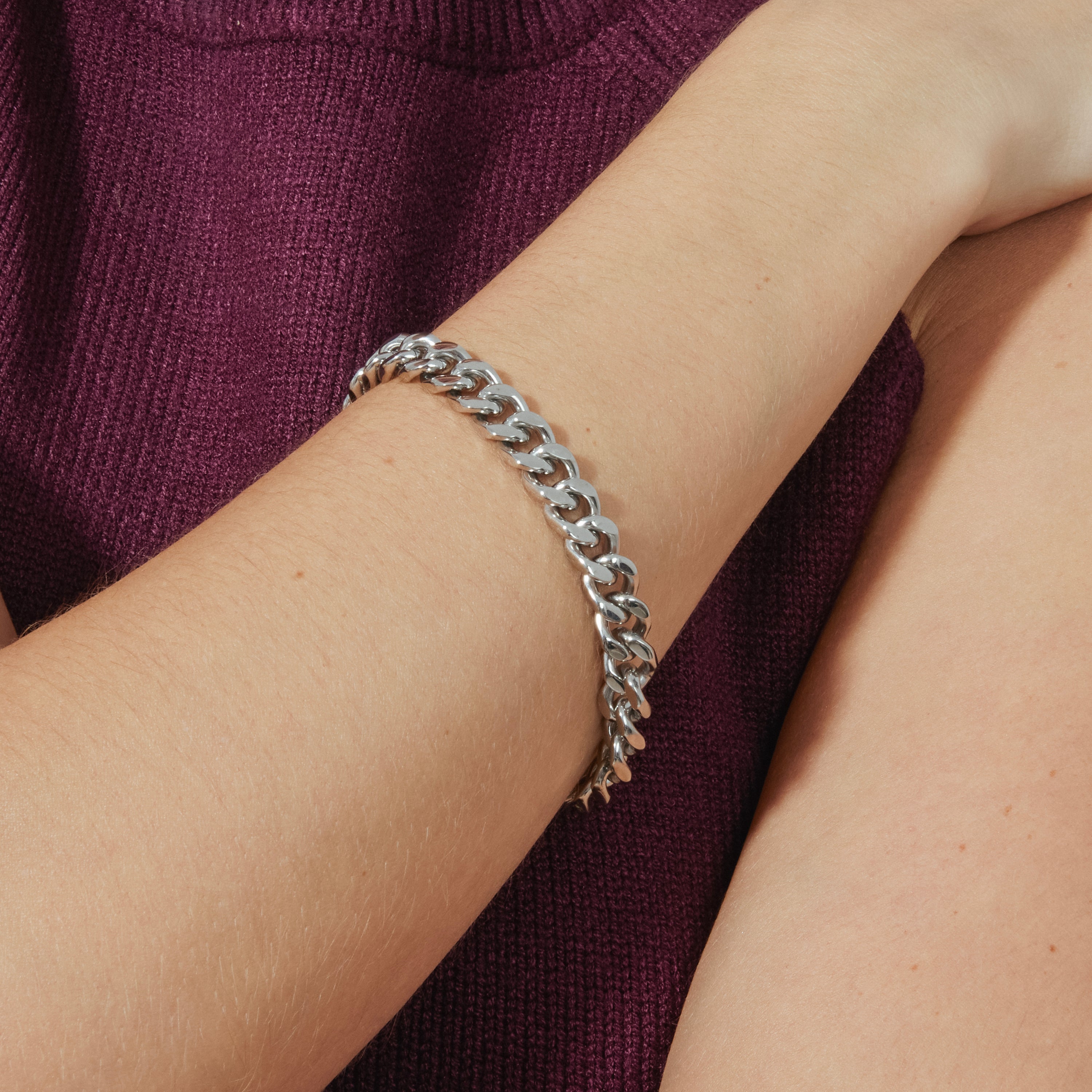 Pulseira acabada em ródio - Axone