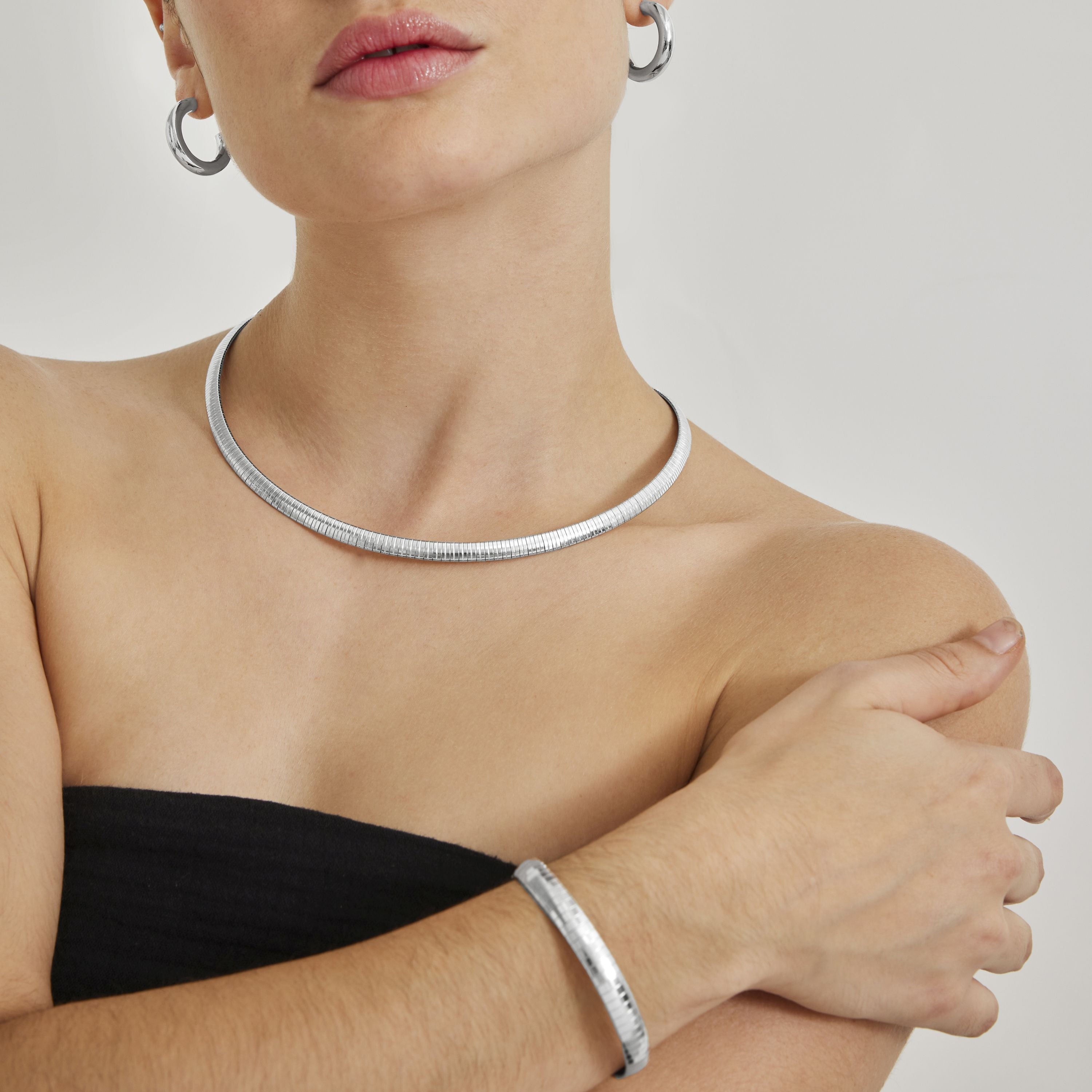 Bracelet fini en rhodium - Yla