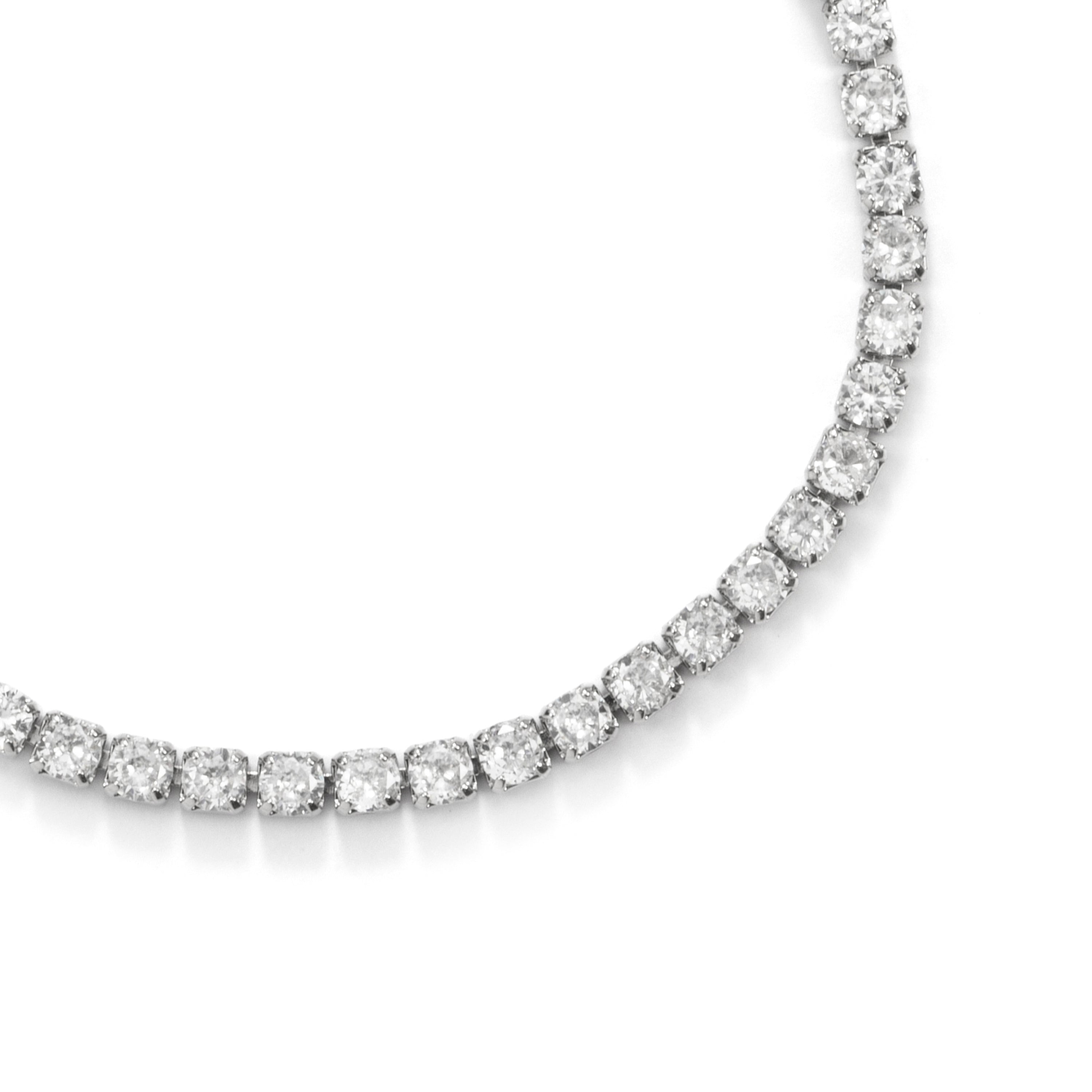 Rhodium-Finished Metal Alloy and Sparkling Cubic Zirconia Bracelet - Newyn