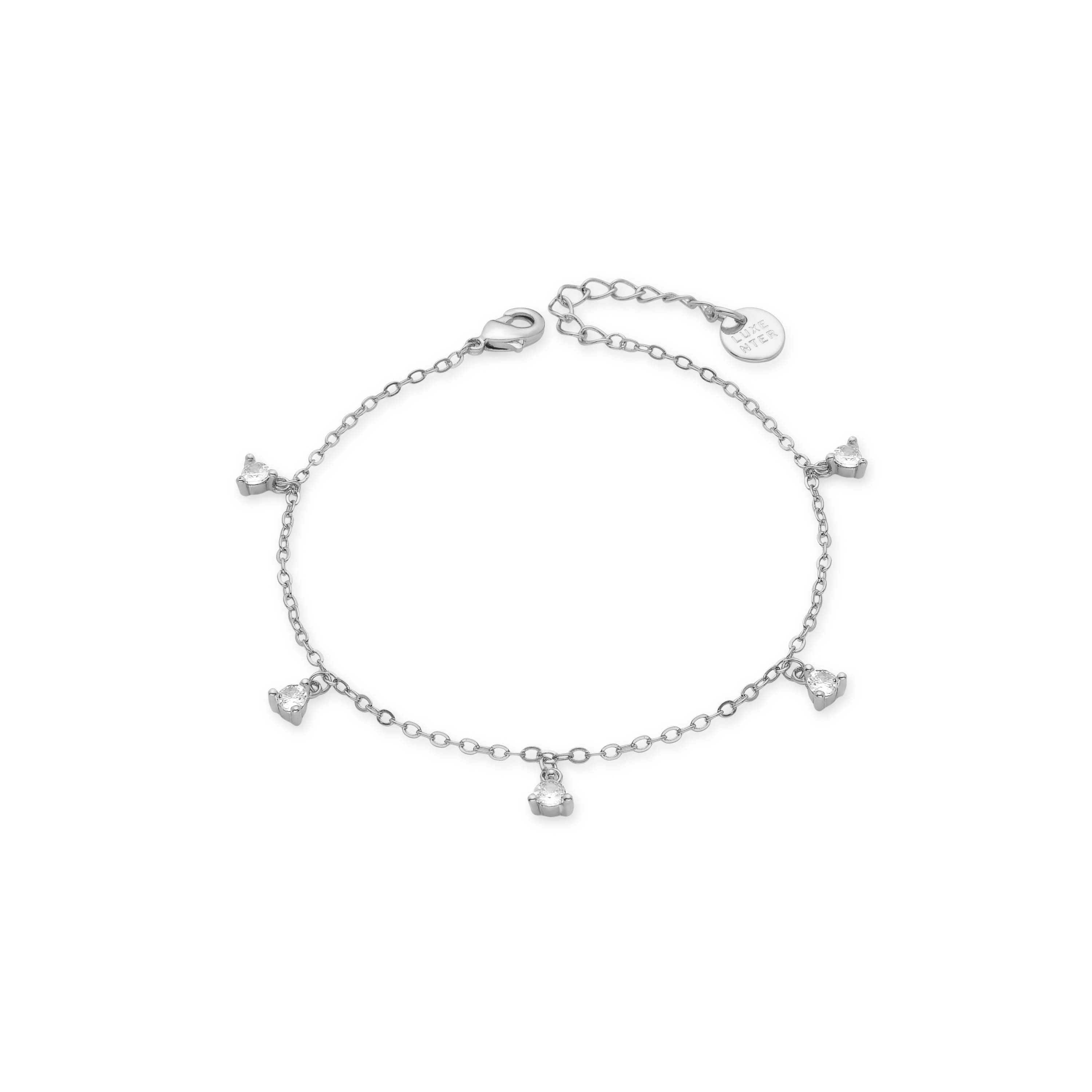 Rhodiniert glänzendes Zirkonarmband - Kisain