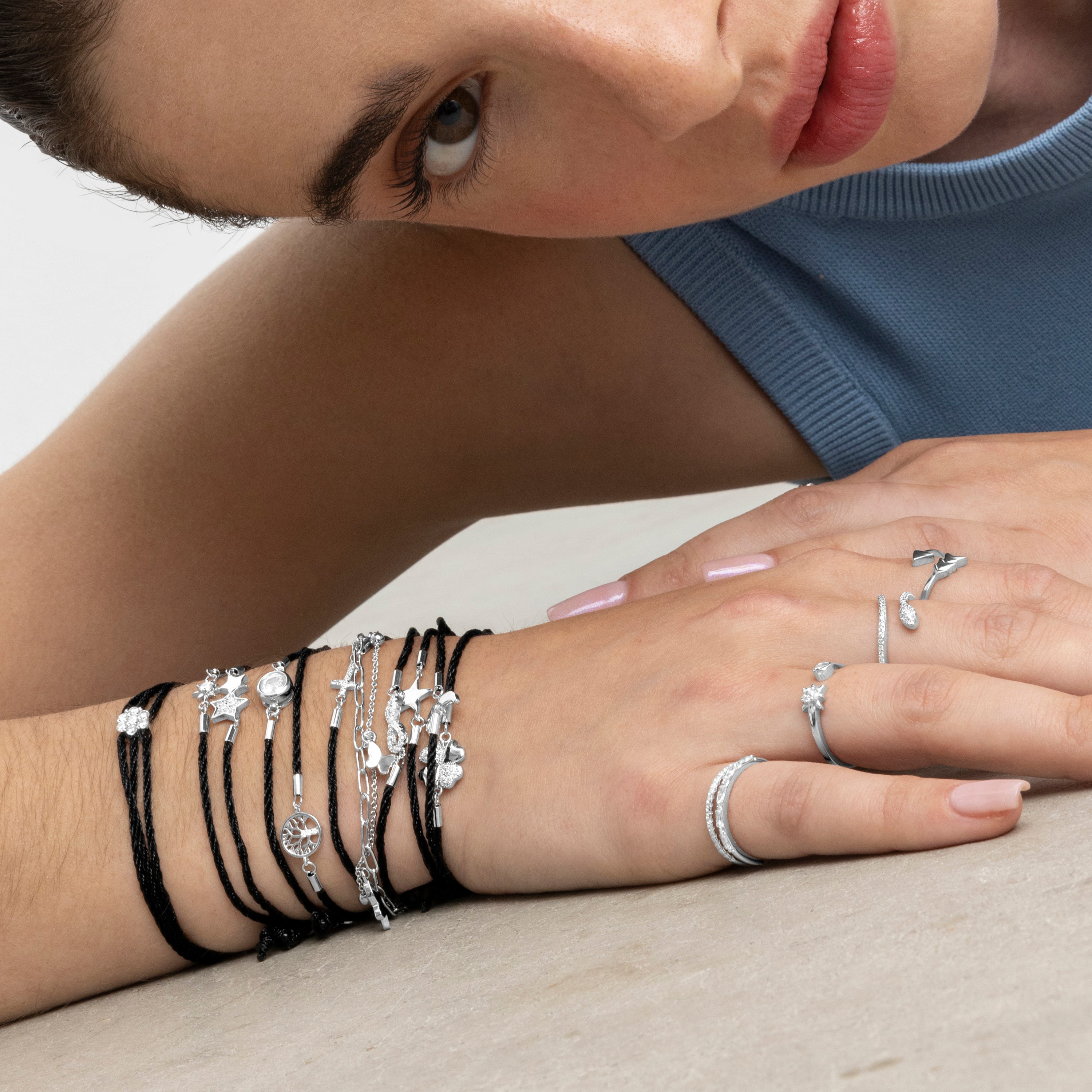 Pulseira de Zircónia Brilhante com acabamento em ródio - Tiek